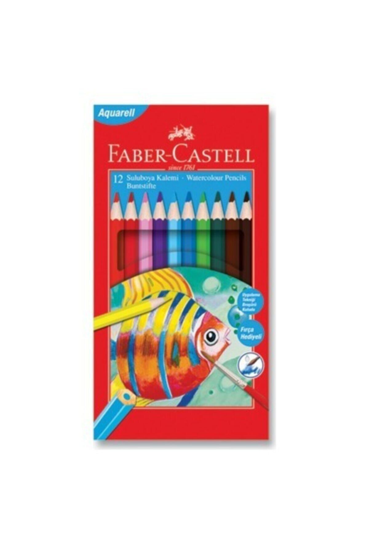 Faber Castell Aquarell 12'Li Suluboya Kalemi Kuru Suluboya 12Renk
