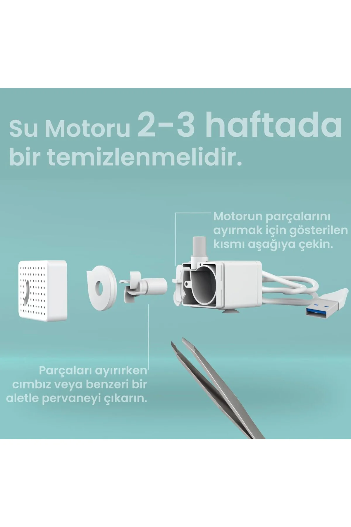 Aquata Otomatik Kedi Su Pınarı Ultra Sessiz Kedi Su Sebili 40db U