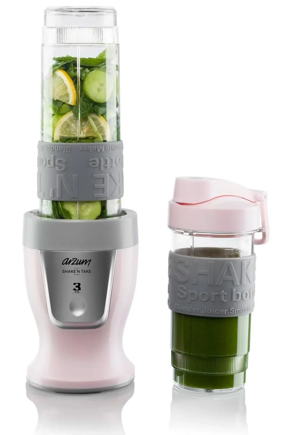 Arzum Ar1032 Shake'n Take Kişisel Smoothie Blender, Candy (300 W, 2 Ade