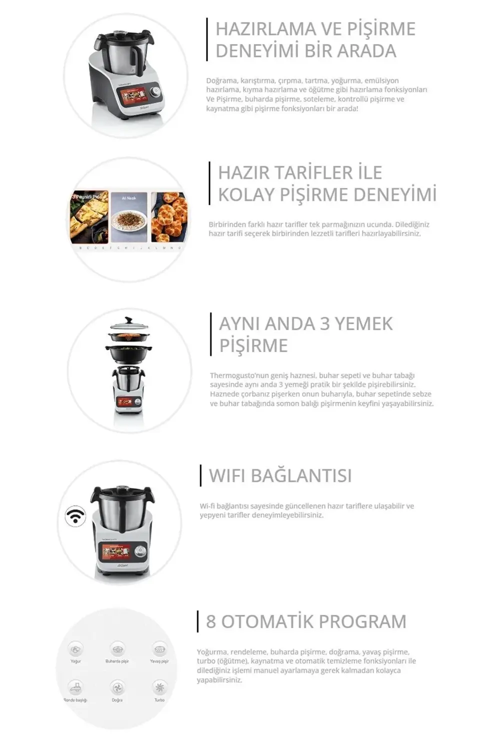 Arzum Ar1181 Thermogusto Çok Fonksiyonlu Akıllı Mutfak Robotu