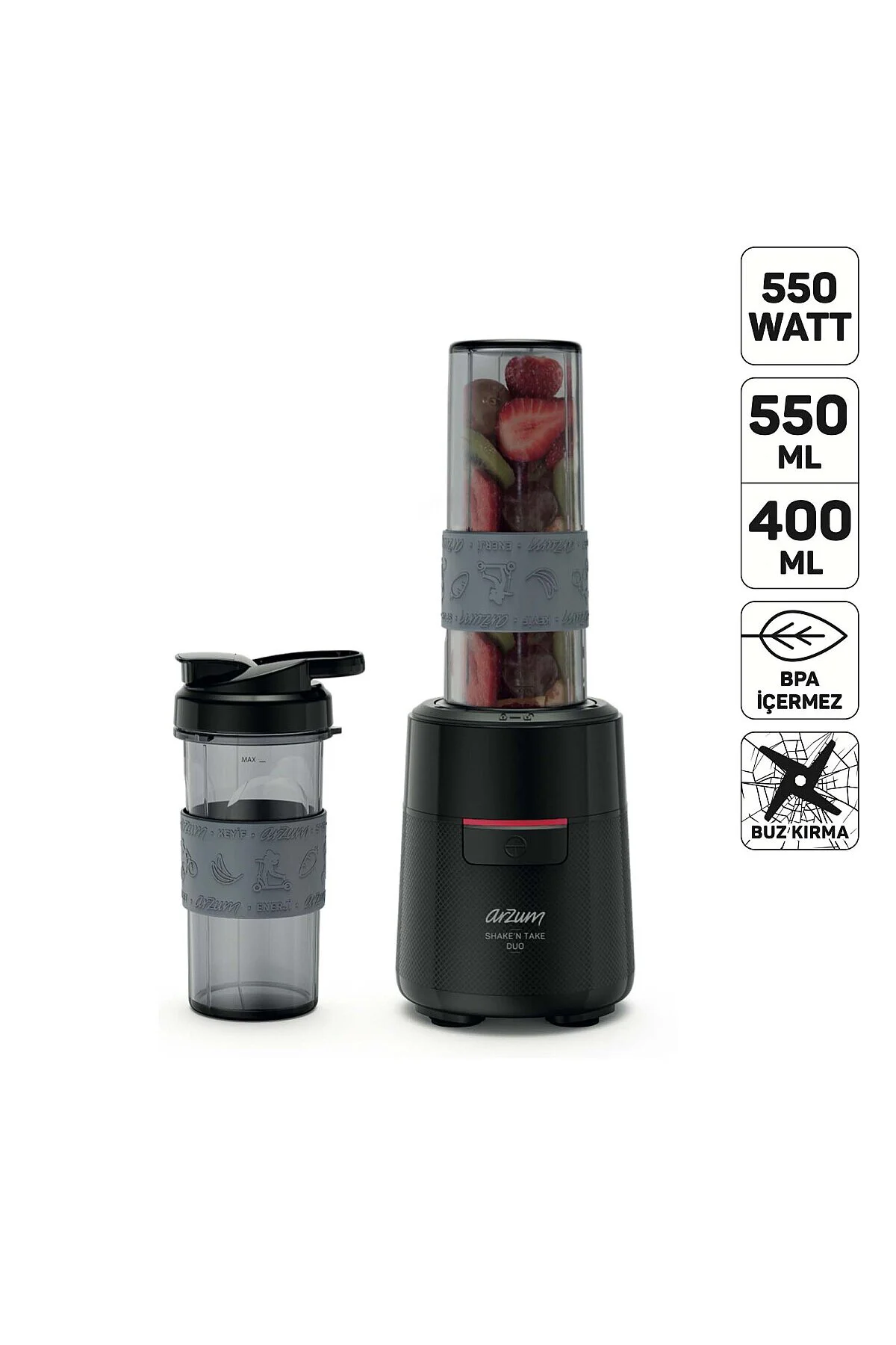 AR1192 Shake'N Take Duo Kişisel Blender, Siyah