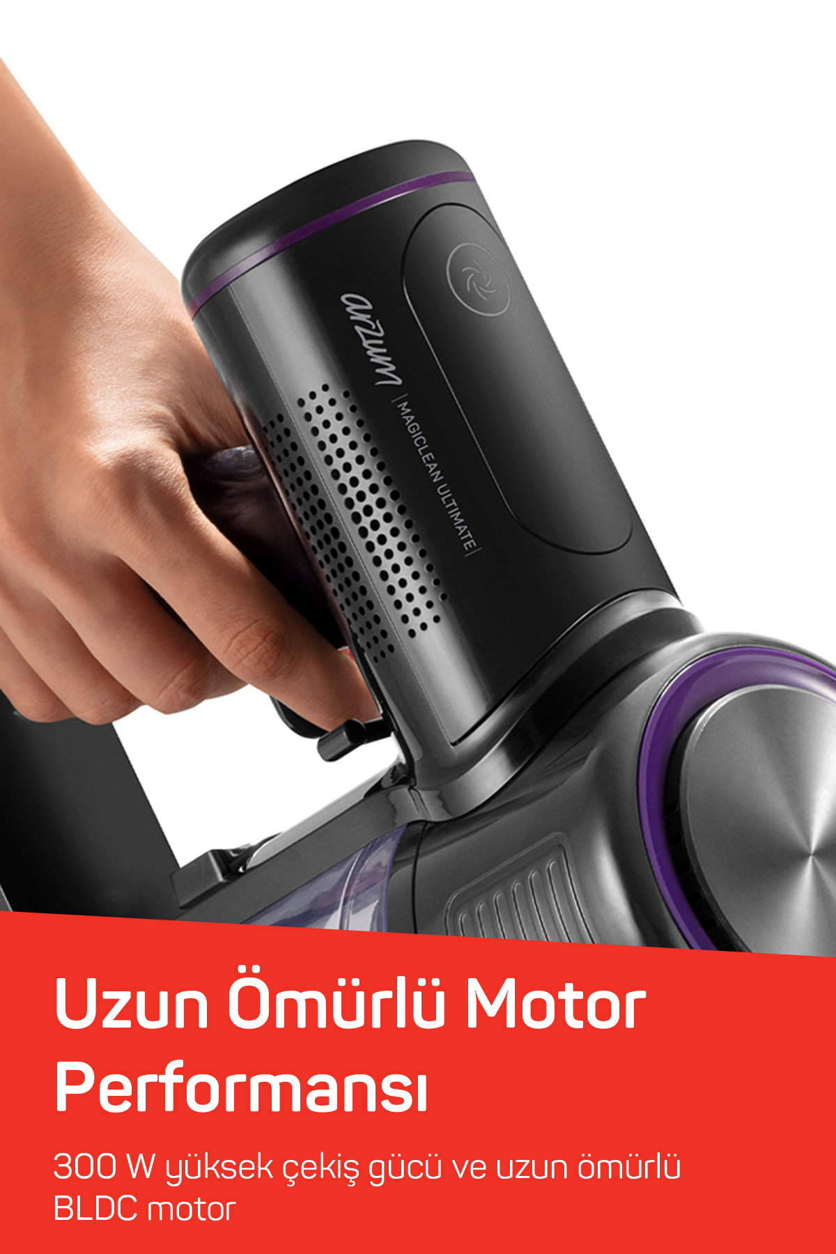 AR4206 Magiclean Ultimate Dikey Şarjlı Süpürge 300W BLDC Motoru, 