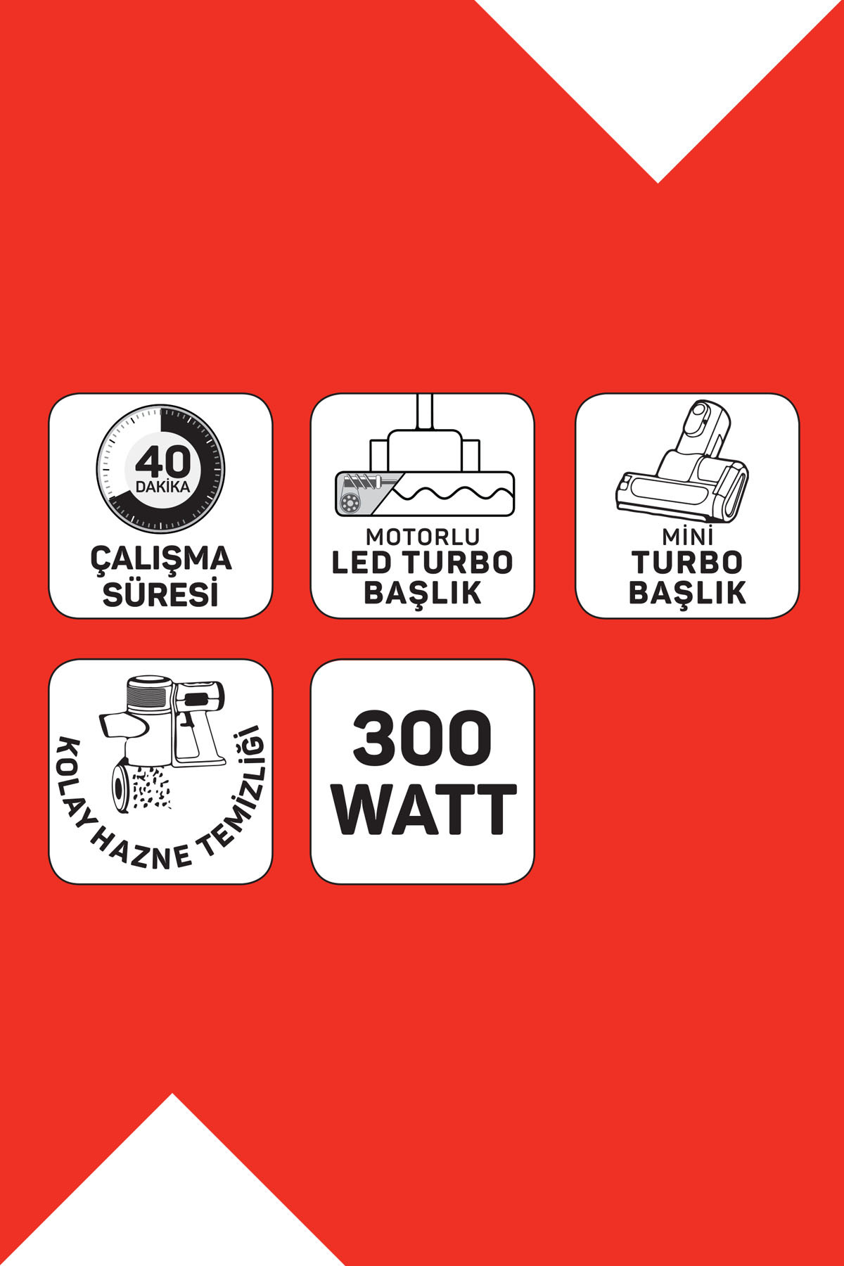 AR4206 Magiclean Ultimate Dikey Şarjlı Süpürge 300W BLDC Motoru, 