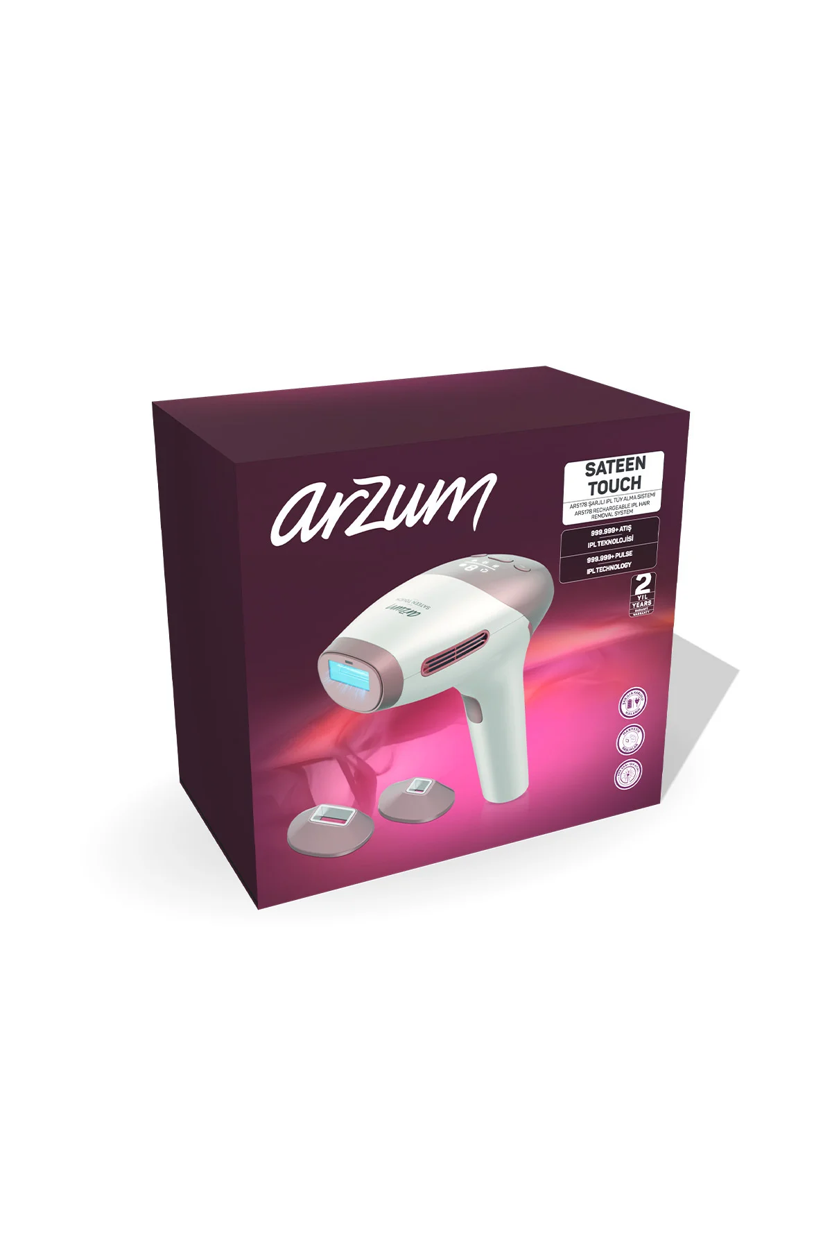 AR5178 SateenTouch IPL Lazer Epilasyon, 999.999 Atım,Evde Tüy Alma,Soğutmalı, 5 Kademe, Cilt Sensörü