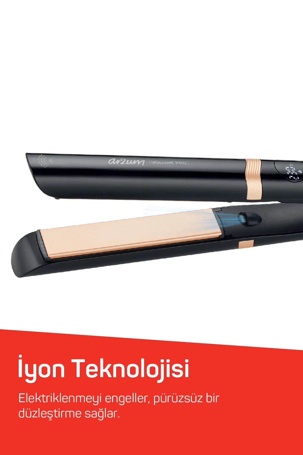 AR5184 Volume Pro İnce Plakalı Saç Düzleştirici, Keratin ve Argan Yağlı Plaka, İyon Teknolojisi, Siy AR5184 Volume Pro İnce Plakalı Saç Düzleştirici, Keratin ve Argan Yağlı Plaka, İyon Teknolojisi, Siy