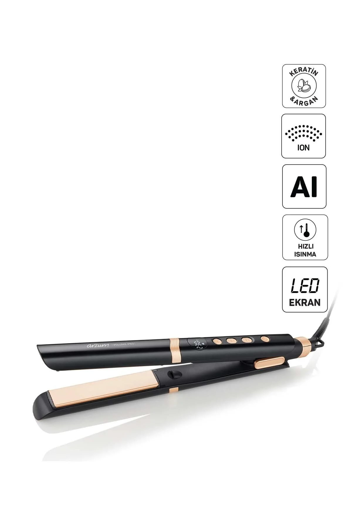 AR5184 Volume Pro İnce Plakalı Saç Düzleştirici, Keratin ve Argan Yağlı Plaka, İyon Teknolojisi, Siy AR5184 Volume Pro İnce Plakalı Saç Düzleştirici, Keratin ve Argan Yağlı Plaka, İyon Teknolojisi, Siy