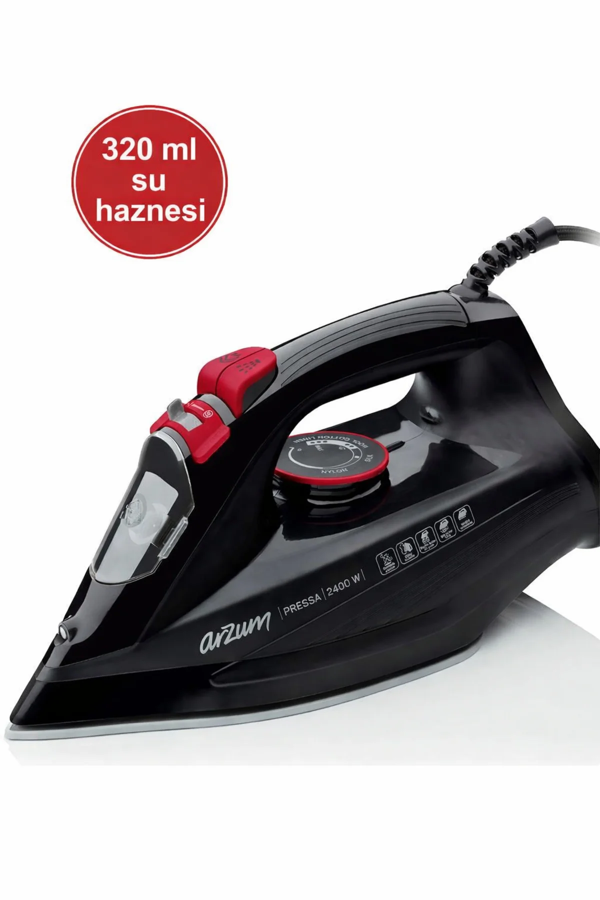AR6020 Pressa 2400Watt Seramik Taban Buharlı Ütü,Şok Buhar