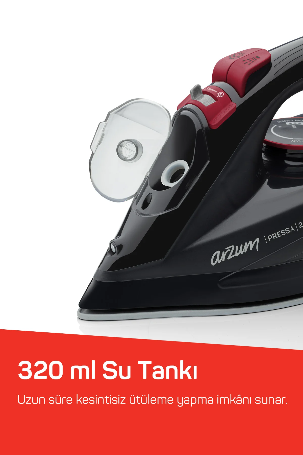 AR6020 Pressa 2400Watt Seramik Taban Buharlı Ütü,Şok Buhar