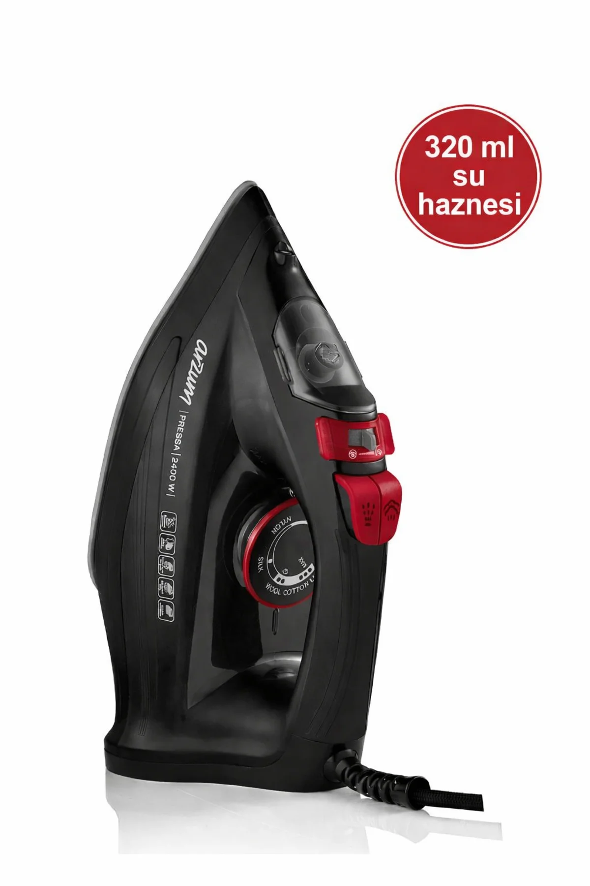 AR6020 Pressa 2400Watt Seramik Taban Buharlı Ütü,Şok Buhar