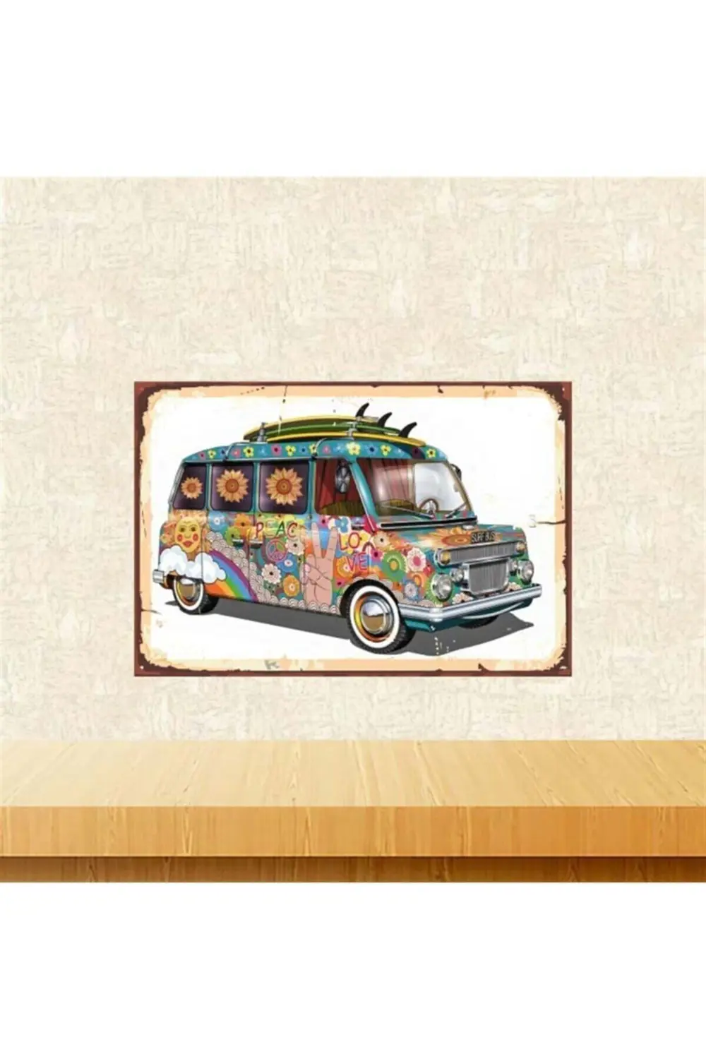 Araba 20-30 Cm Retro Ahşap Poster Tkfx4197