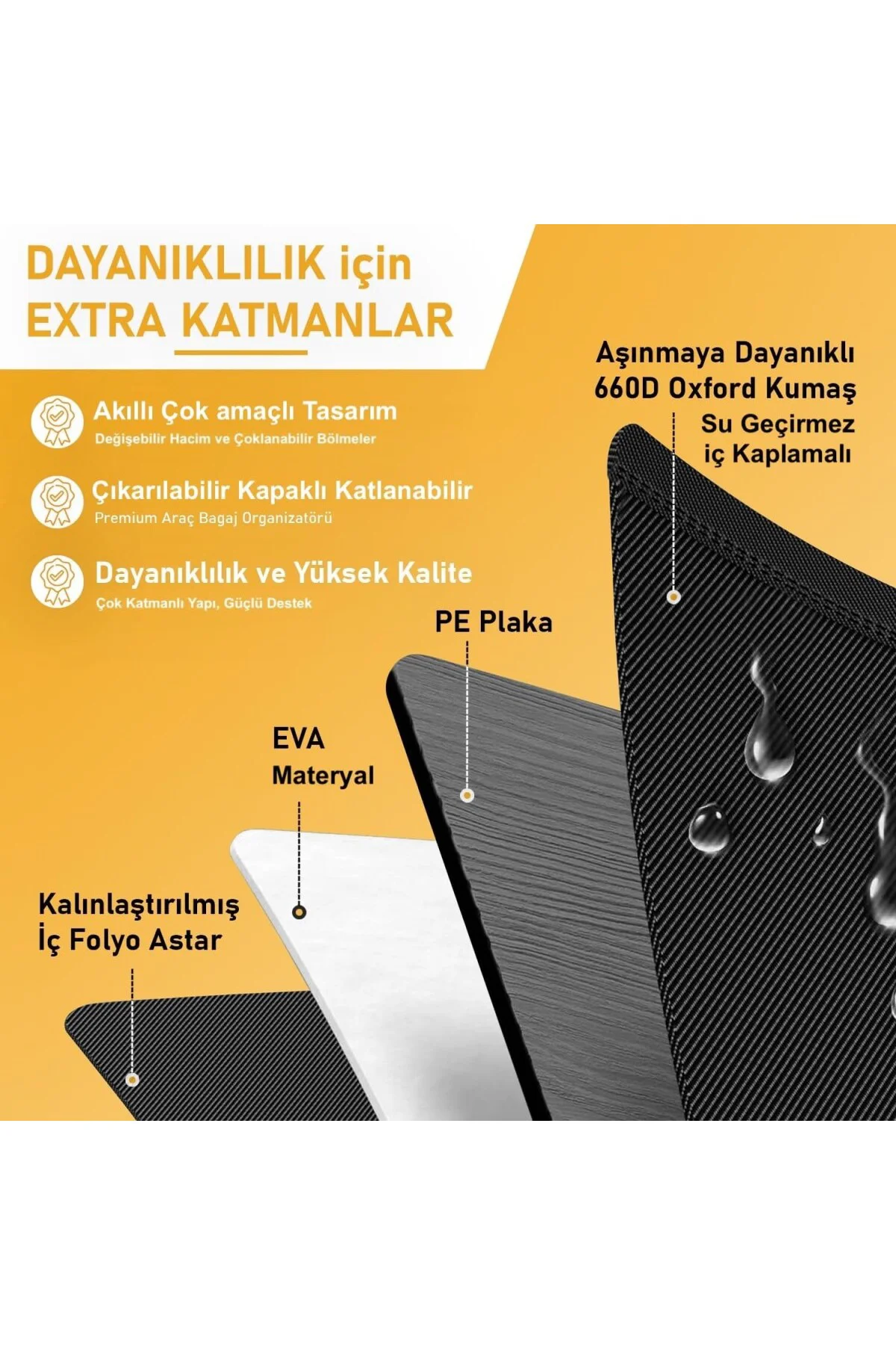 Araba Bagaj Çantası, Araç içi Düzenleyici Organizer, Katlanabilir Oto Bagaj Düzenley