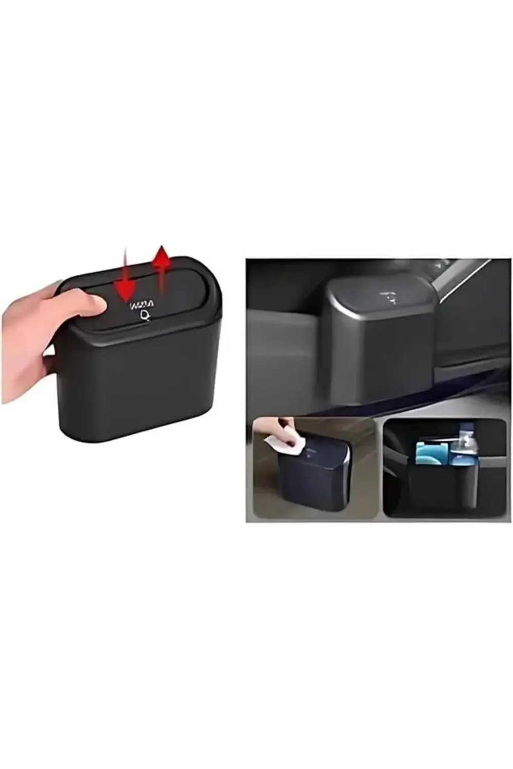 Araba Çöp Kutusu Araç Içi Taşınabilir Kapaklı Organizer Çöp Kovas
