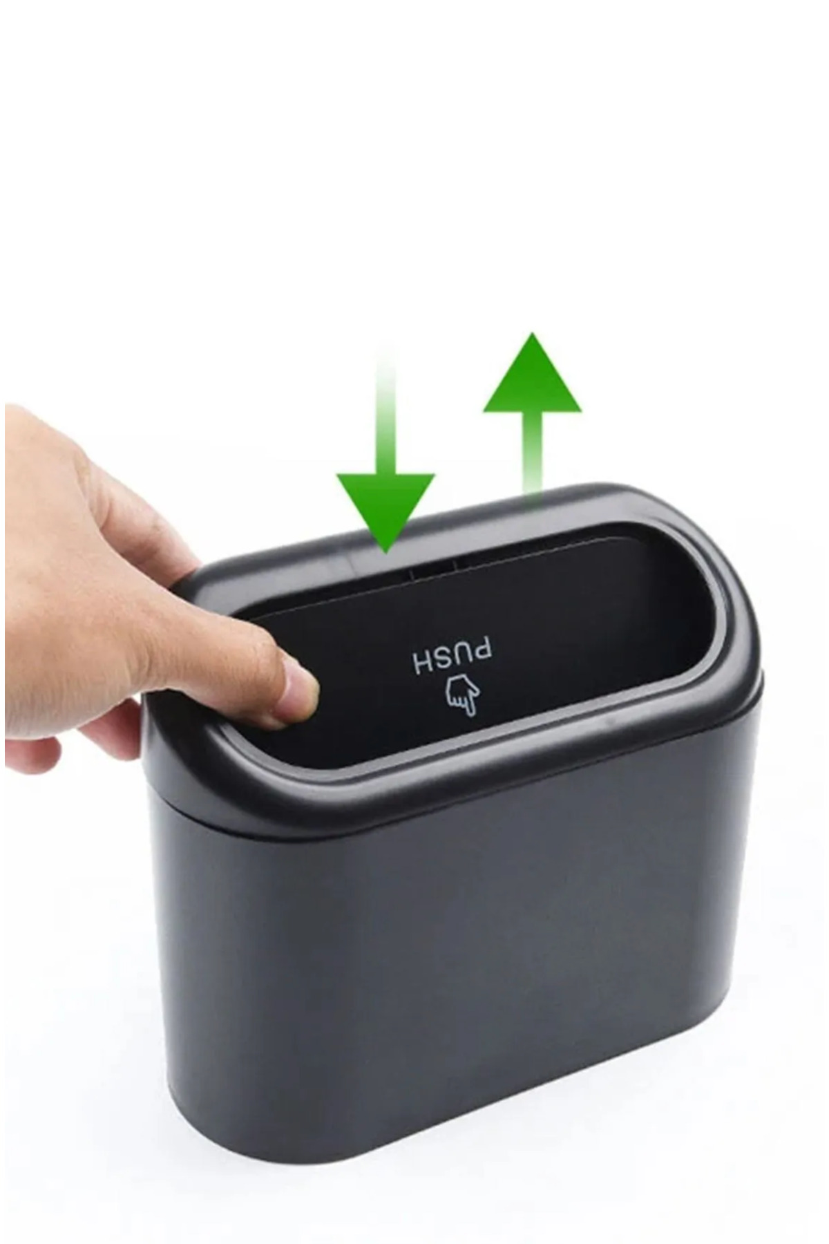 Araba Çöp Kutusu Siyah Portatif Araç İçi Taşınabilir Kapaklı Orga