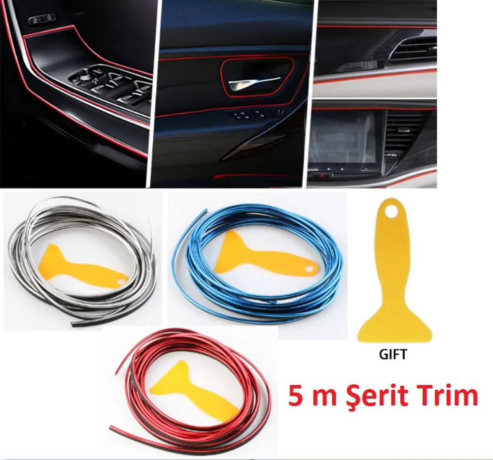 Araba Dekorasyon Şeridi 5 Metre Trim Şeridi Araba Dekorasyon Şeridi 5 Metre Trim Şeridi