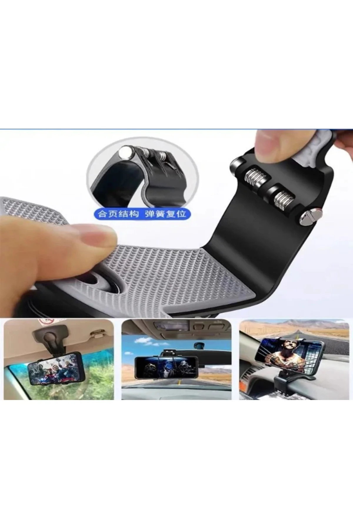 Araba Gösterge Üstüne Takılan 360 Oynar Başlıklı Telefon Tutucu Araba Gösterge Üstüne Takılan 360 Oynar Başlıklı Telefon Tutucu