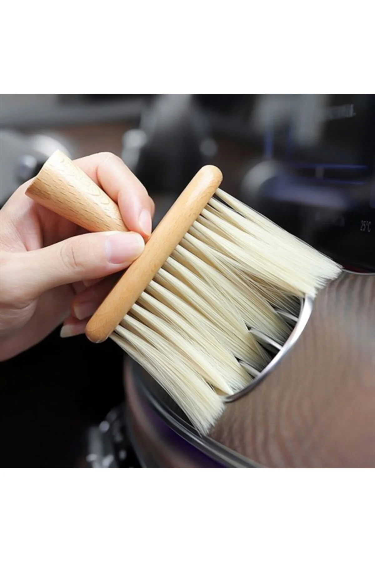 Araba İçin Ahşap Saplı Yumuşak Kıl Fırça Detaylı Toz Alma Temizle