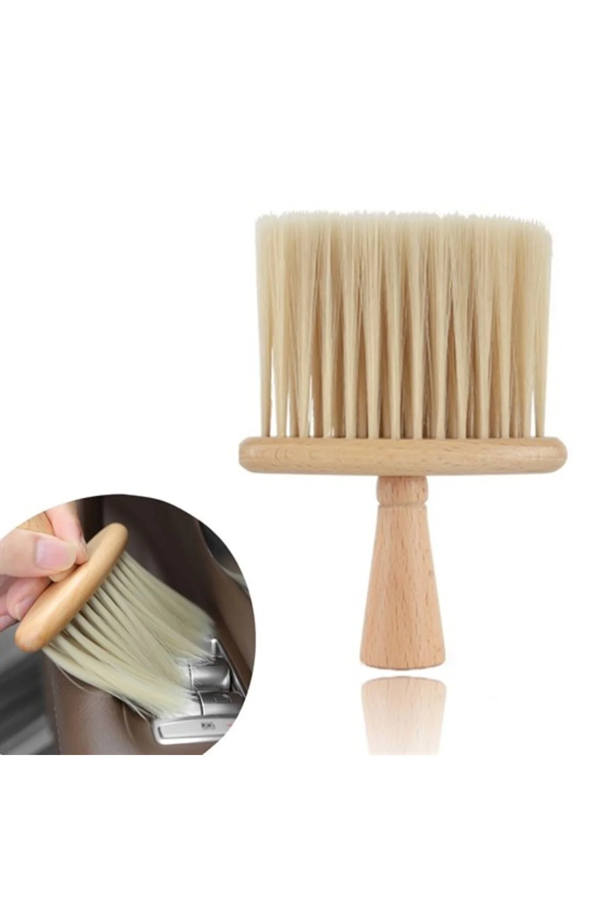 Araba İçin Ahşap Saplı Yumuşak Kıl Fırça Detaylı Toz Alma Temizle