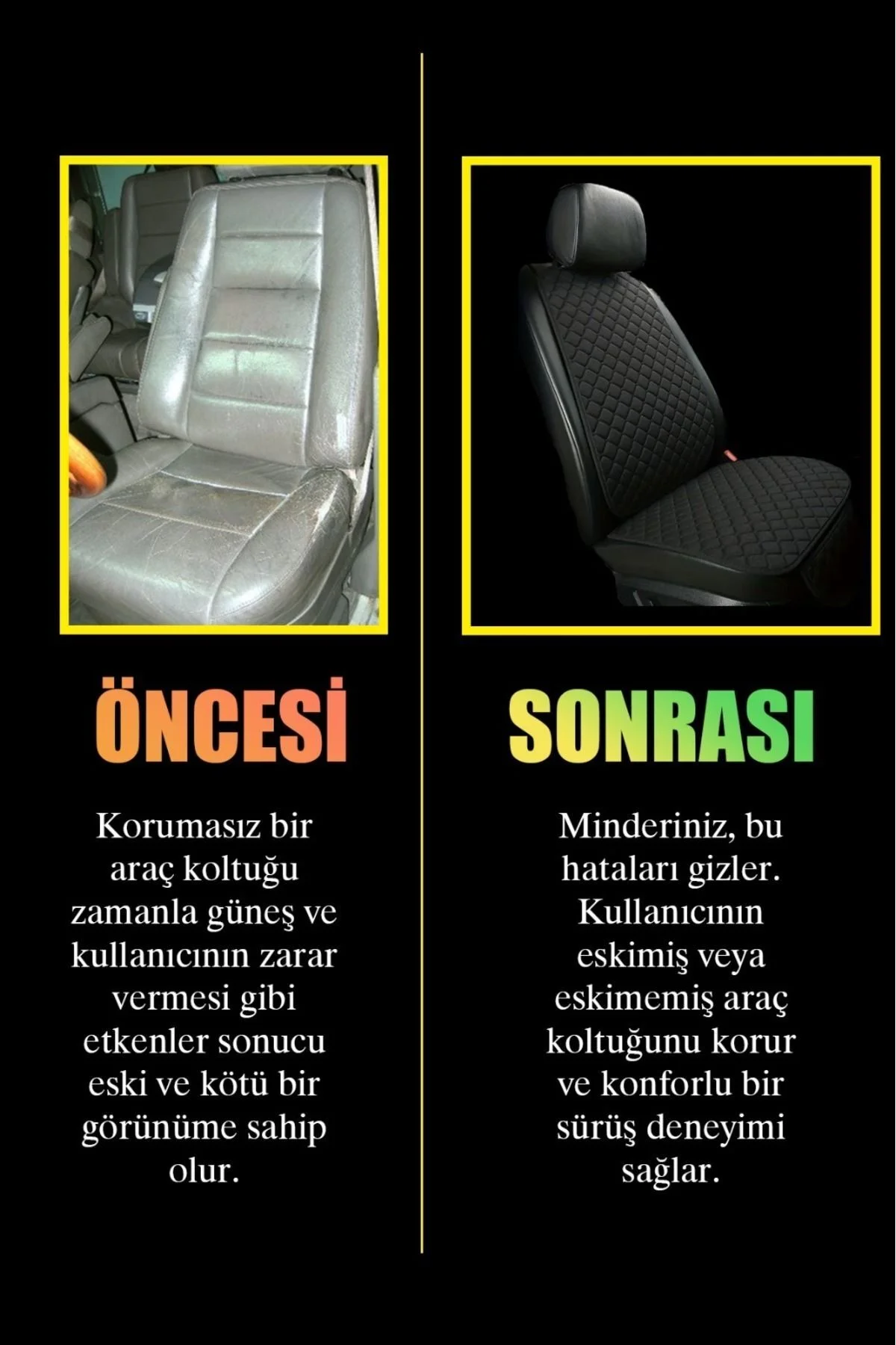 Araba Koltuk Minderi Kumaş Siyah-Siyah NakışlıÖn İkili Araba Koltuk Minderi Kumaş Siyah-Siyah NakışlıÖn İkili - Görsel 3
