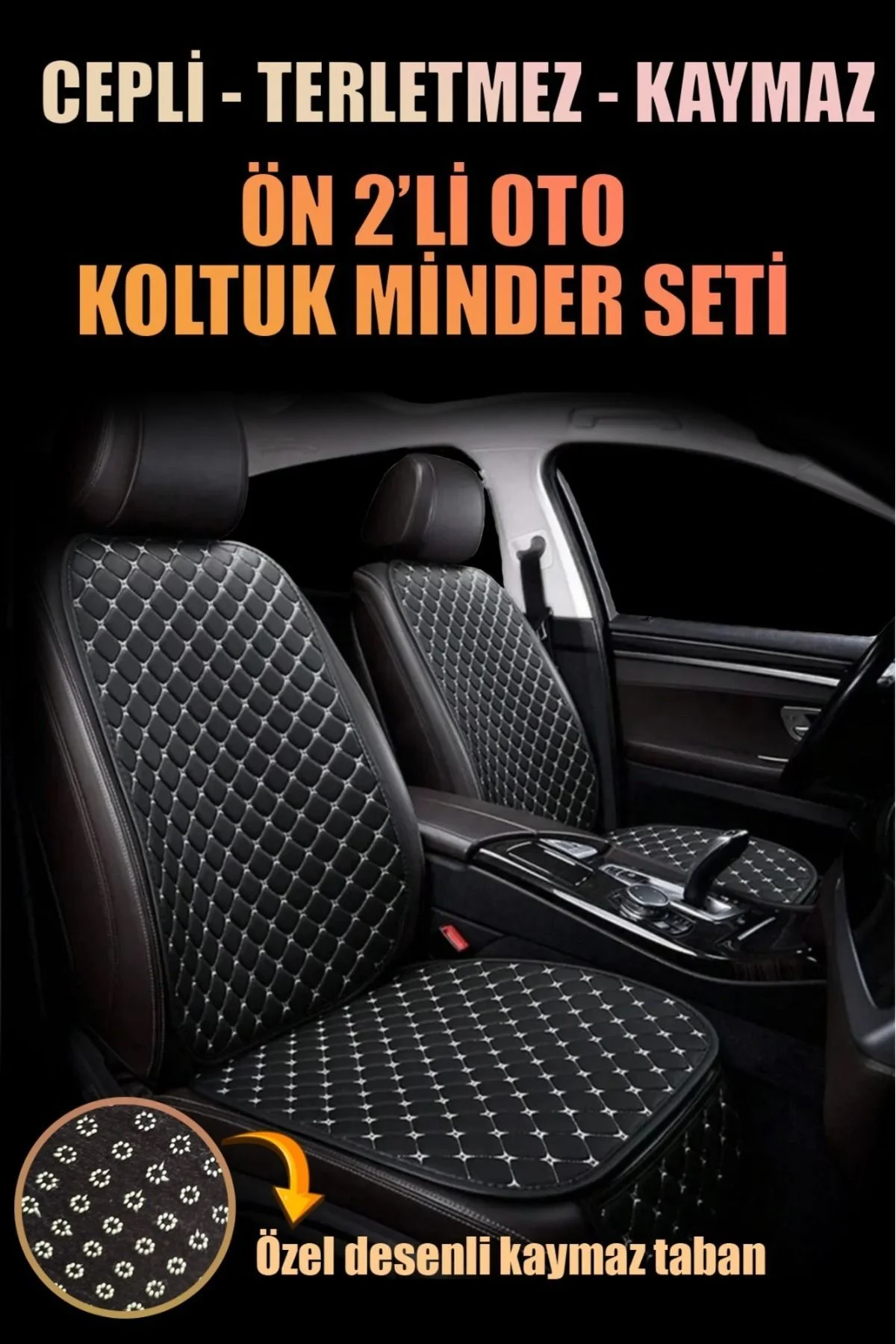 Araba Koltuk Minderi Kumaş Siyah-beyaz Nakışlıön Ikili Araba Koltuk Minderi Kumaş Siyah-beyaz Nakışlıön Ikili