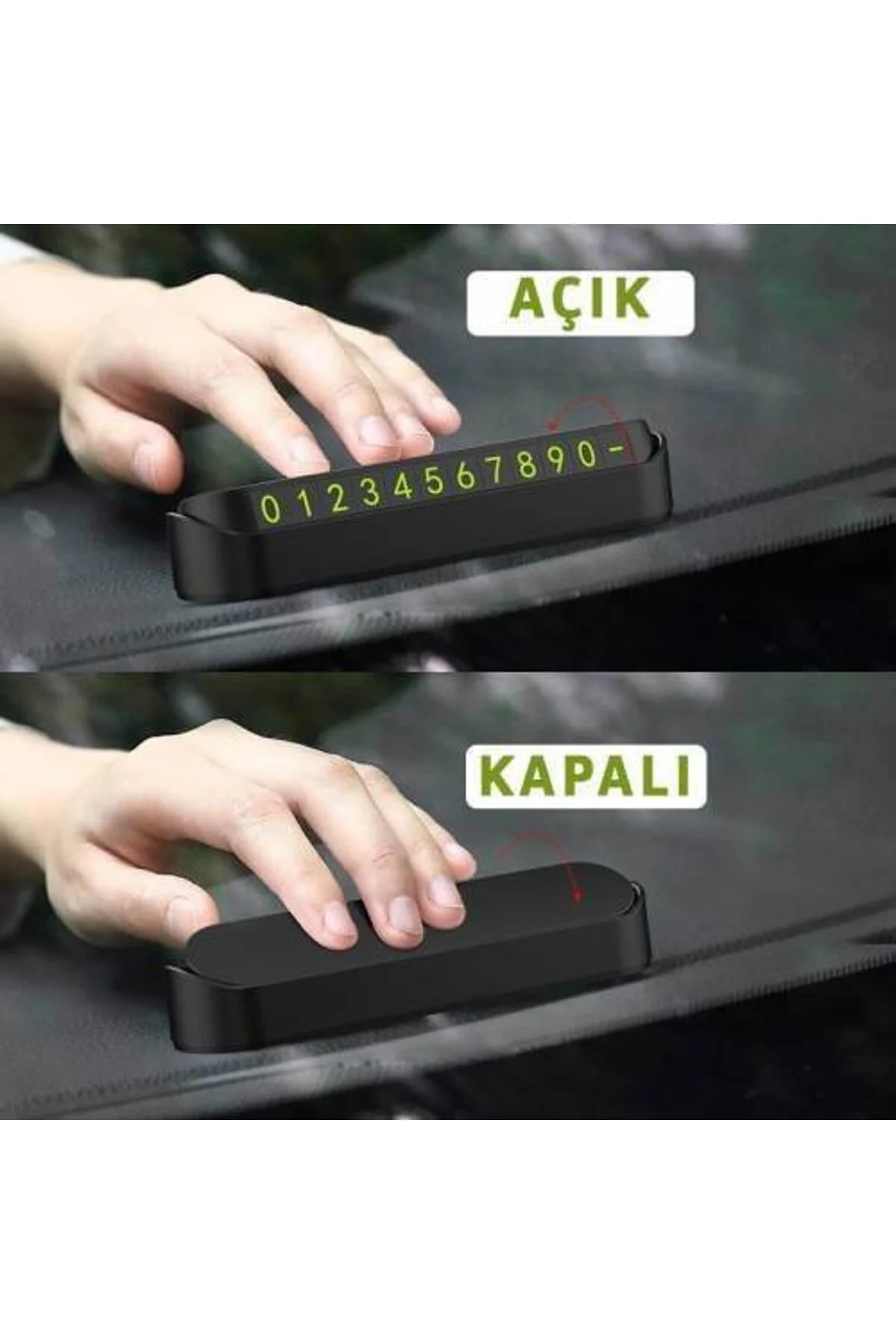Araba Park Numaratörü Araç Içi Torpido Üstü Açılır Kapanır Neon T