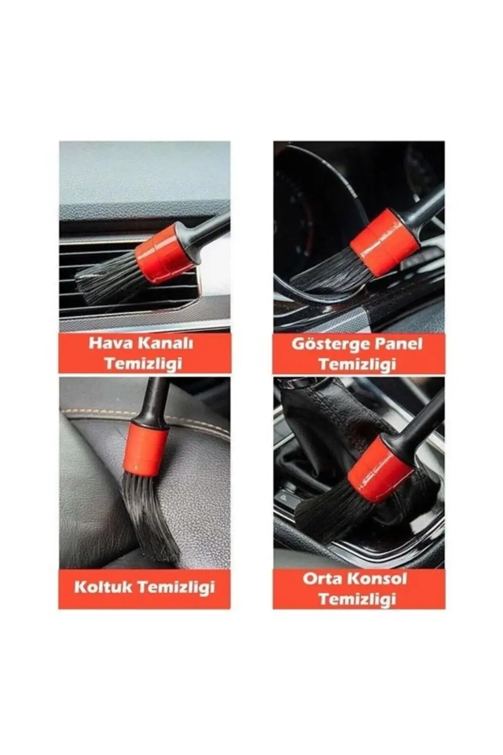 Araba Temizlik Detay Fırçası 5+1 Set