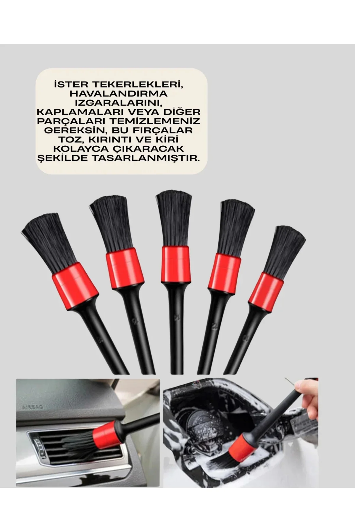 Araba Tezliği İçin 5 Parça Fırça Takımı Araba Tezliği İçin 5 Parça Fırça Takımı