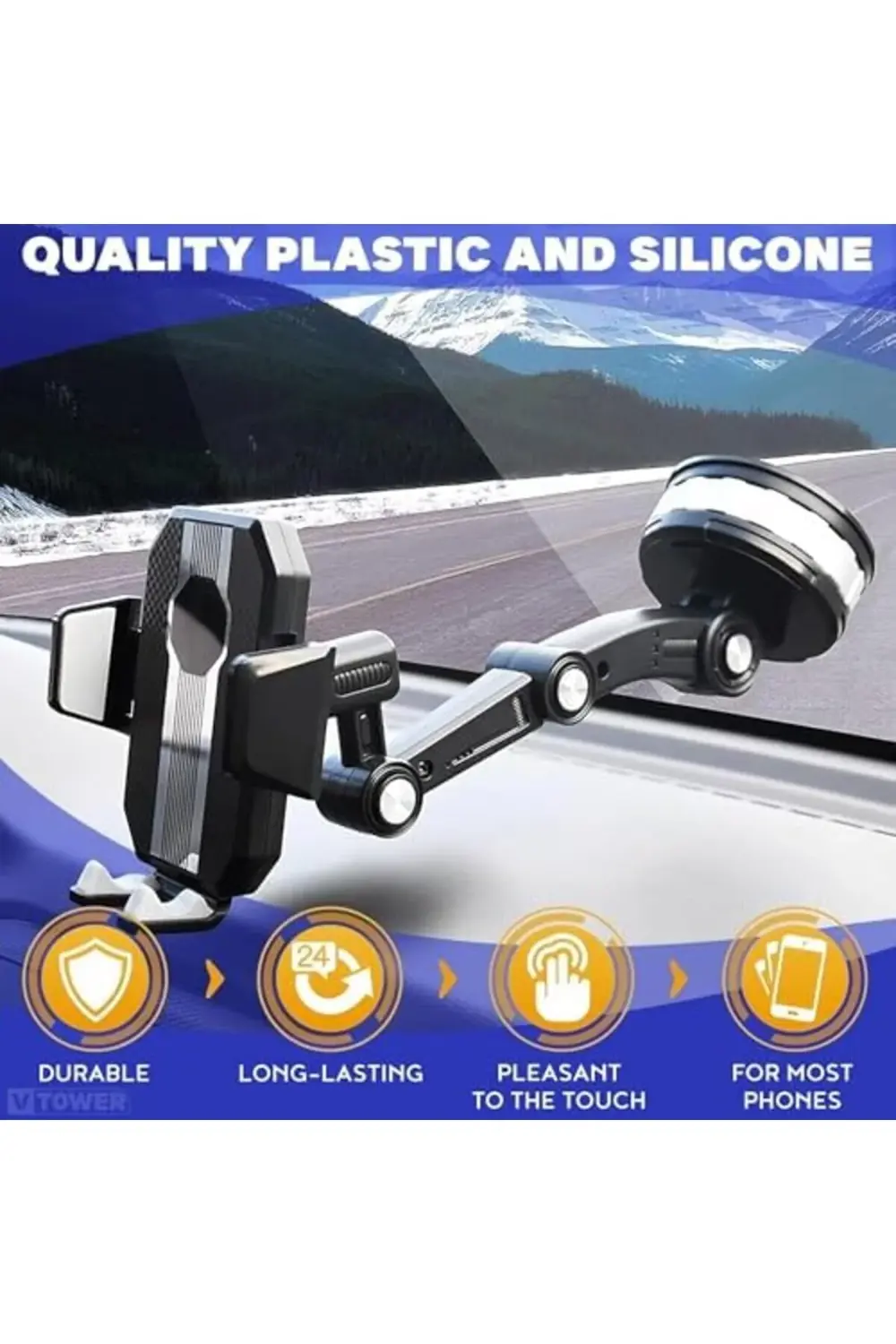 ARABA TIR VE KAMYON UYUMLU KATLANIR ARAÇ İÇİ TELEFON TUTUCUSU MEK