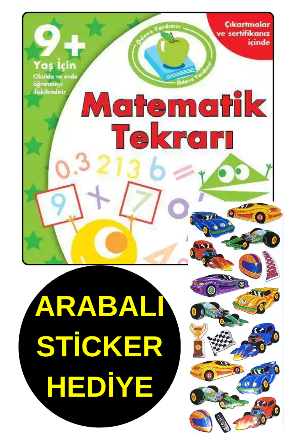 ARABALI STİCKER HEDİYE  - ÖDEVLERE YARDIMCI - 9 + YAŞ MATEMATİK T