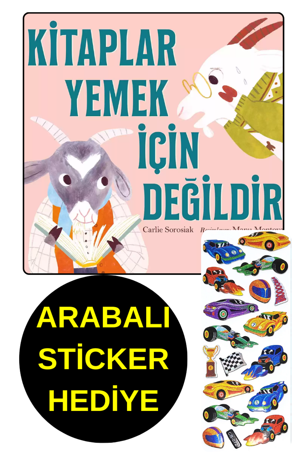 ARABALI STİCKER HEDİYE - OKUL ÖNCESİ RESİMLİ KİTAPLAR  - KİTAPLAR