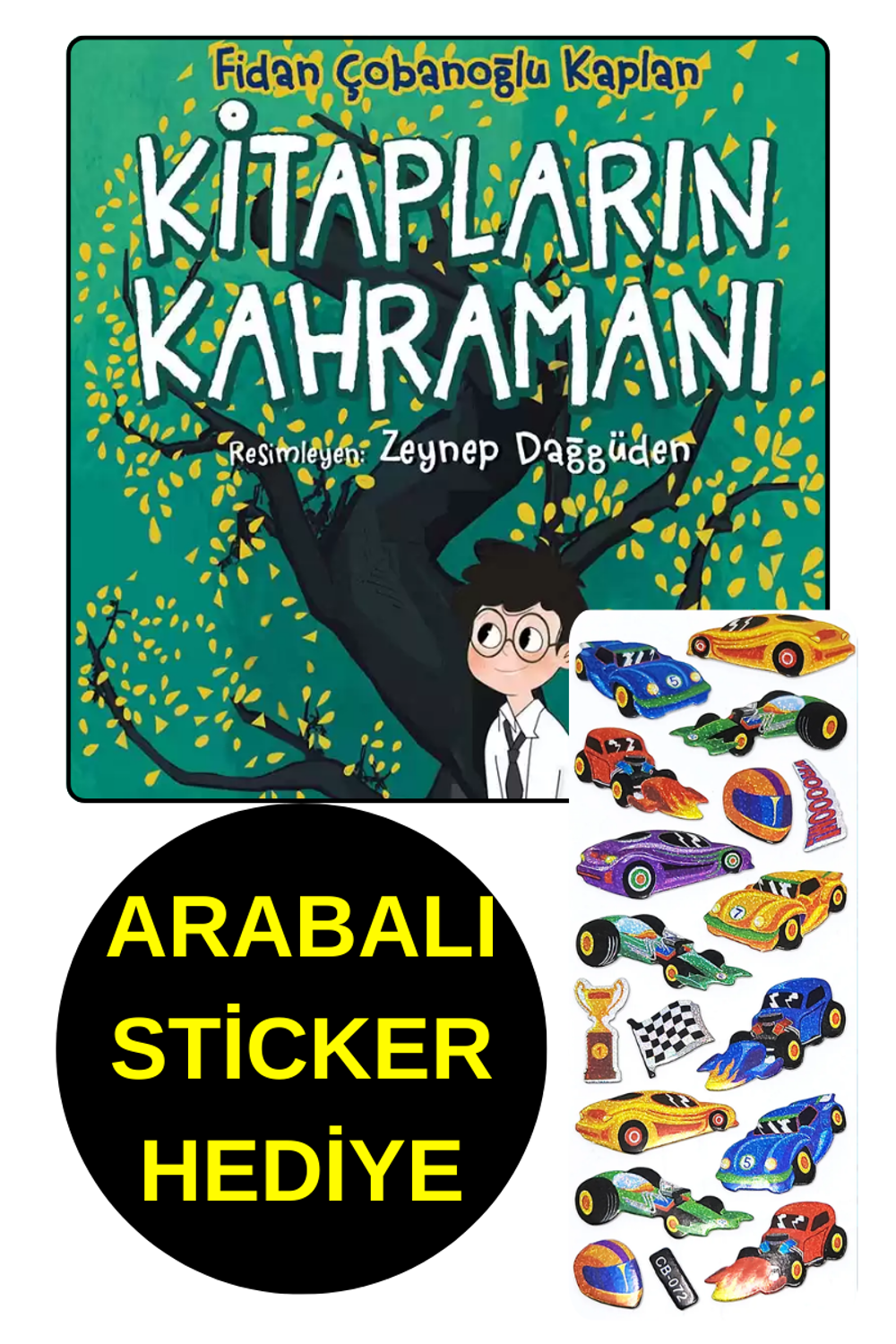 ARABALI STİCKER HEDİYE  - OKUL ÖNCESİ RESİMLİ KİTAPLAR - KİTAPLAR