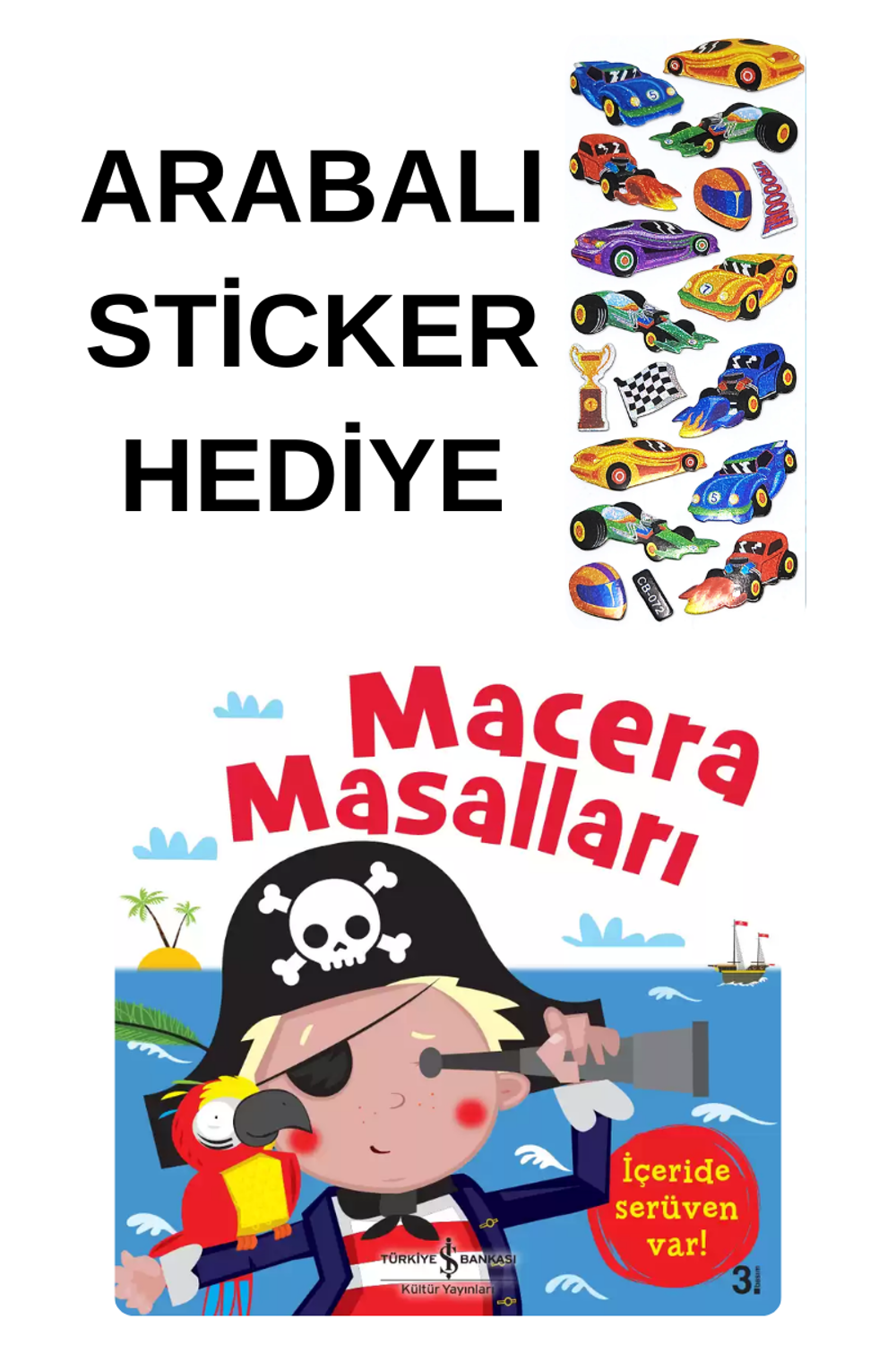 ARABALI STİCKER HEDİYELİ - OKUL ÖNCESİ RESİMLİ KİTAPLAR MASAL - M