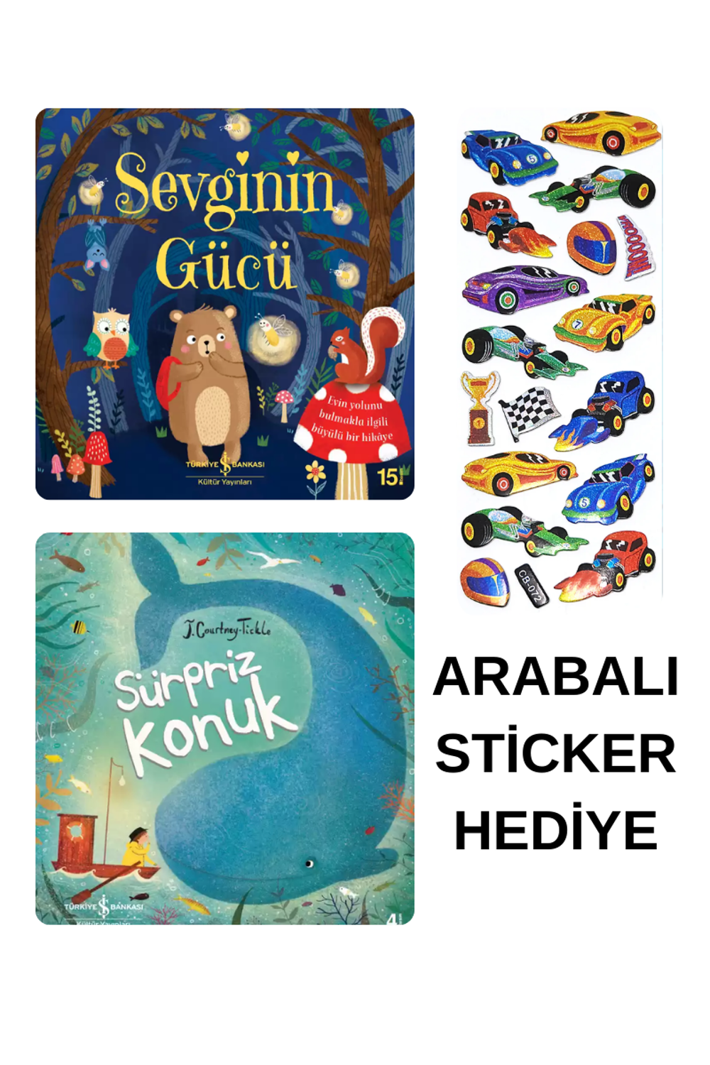 ARABALI STİCKER HEDİYELİ - OKUL ÖNCESİ RESİMLİ KİTAPLAR MASAL - S