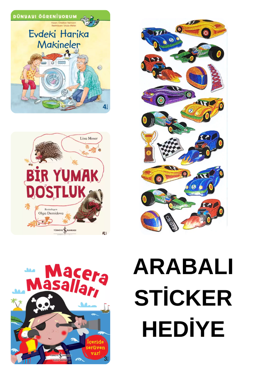 ARABALI STİCKER HEDİYELİ - OKUL ÖNCESİ RESİMLİ KİTAPLAR MASAL - ARABALI STİCKER HEDİYELİ - OKUL ÖNCESİ RESİMLİ KİTAPLAR MASAL -