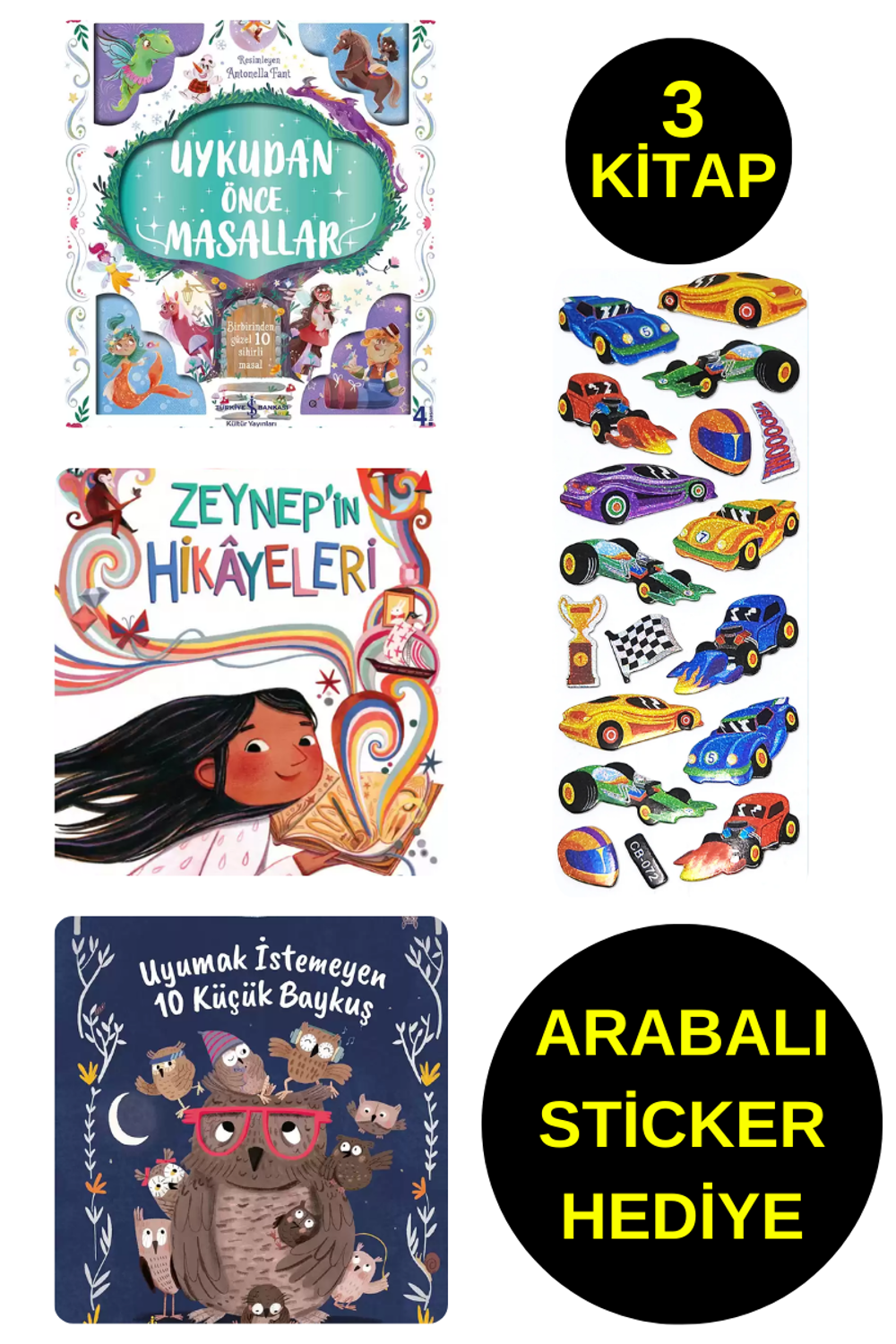 ARABALI STİCKER HEDİYELİ - OKUL ÖNCESİ RESİMLİ KİTAPLAR  - ZEYNEP