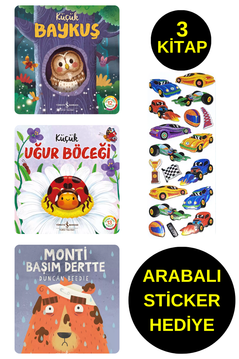 ARABALI STİCKER HEDİYELİ - OKUL ÖNCESİ RESİMLİ KİTAPLAR  - MONTİ 