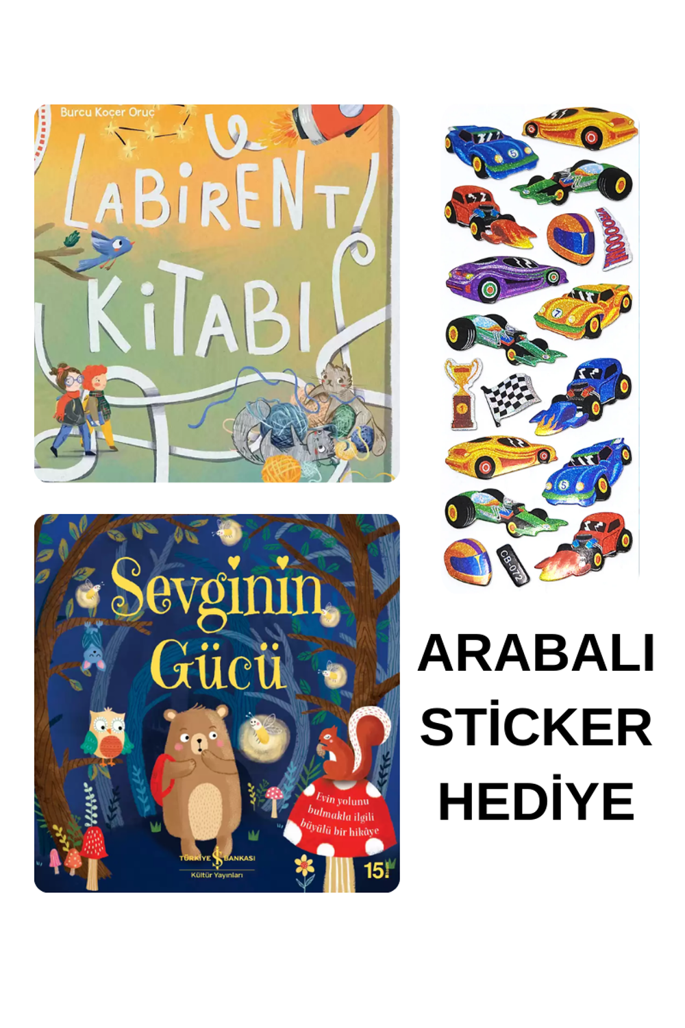 ARABALI STİCKER HEDİYELİ - OKUL ÖNCESİ RESİMLİ KİTAPLAR MASAL - L