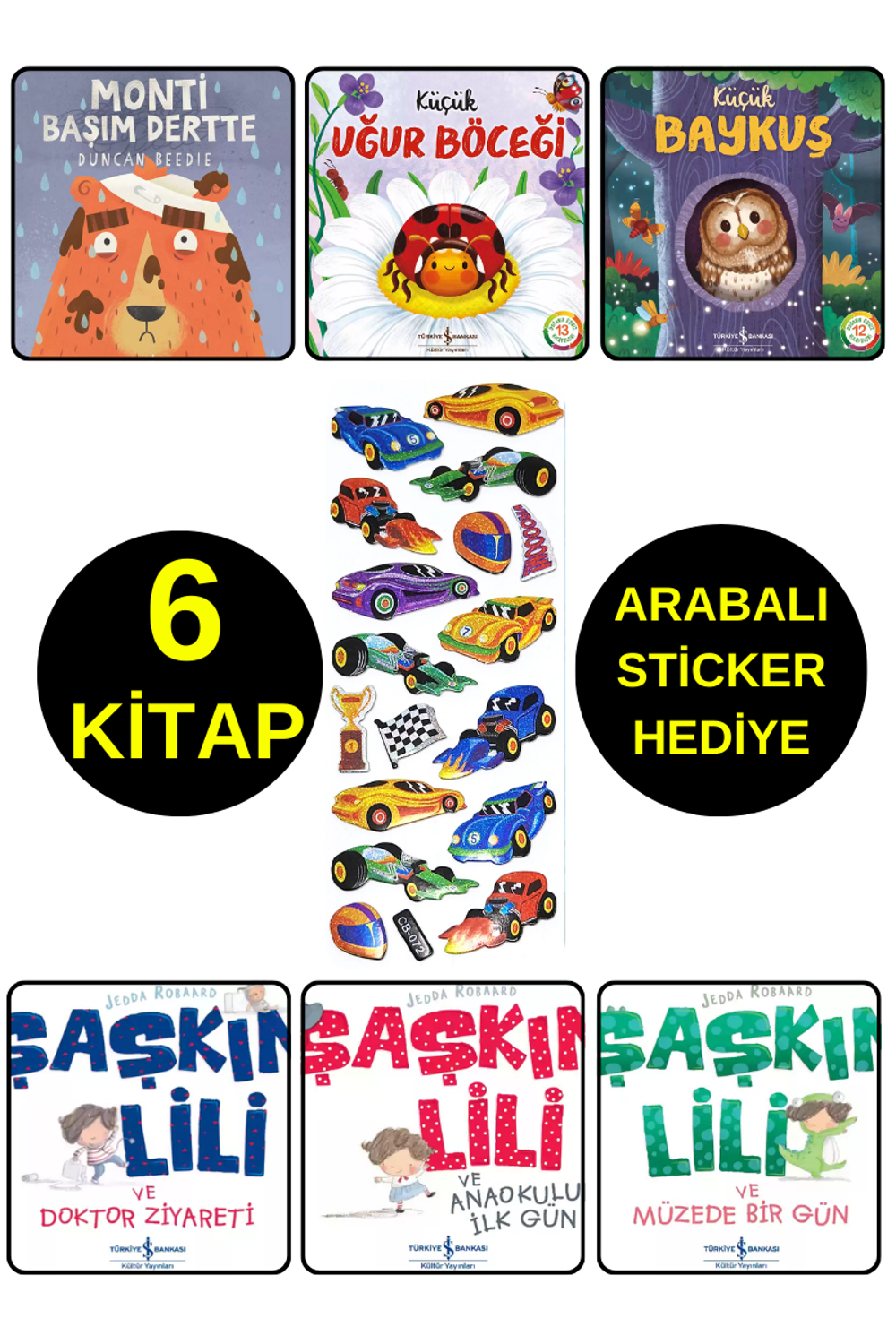 ARABALI STİCKER HEDİYELİ -OKUL ÖNCESİ RESİMLİ KİTAPLAR  - MONTİ -