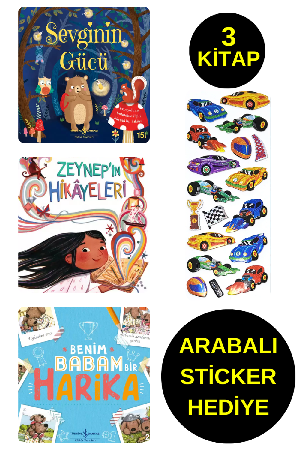ARABALI STİCKER HEDİYELİ - OKUL ÖNCESİ RESİMLİ KİTAPLAR  -  SEVGİ