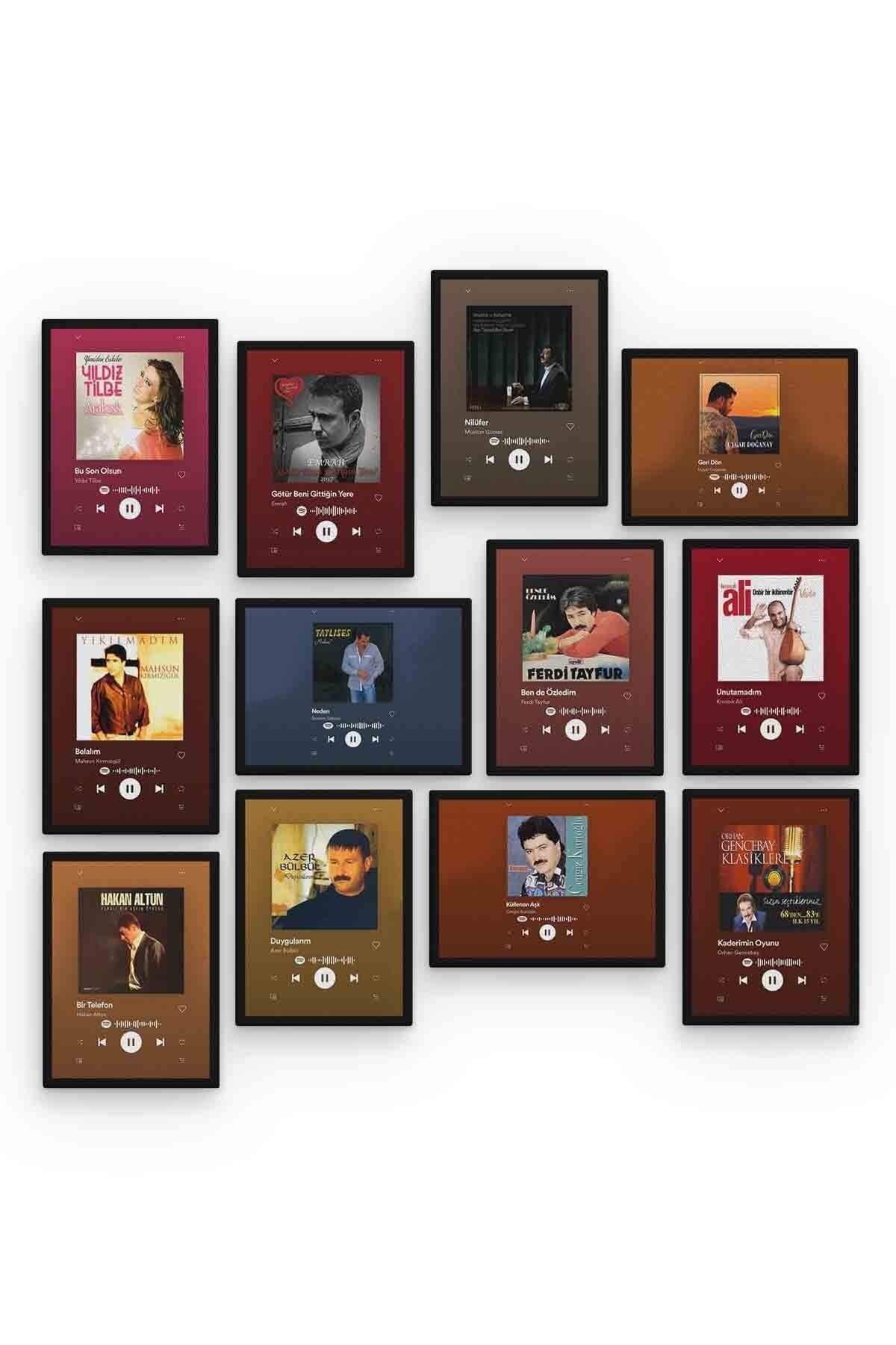 Arabesk Spotify 12 Parça Mdf (ahşap) Tablo Ofis Boyu 