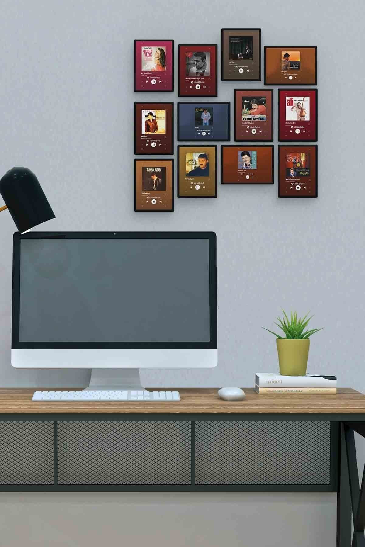 Arabesk Spotify 12 Parça Mdf (ahşap) Tablo Ofis Boyu 