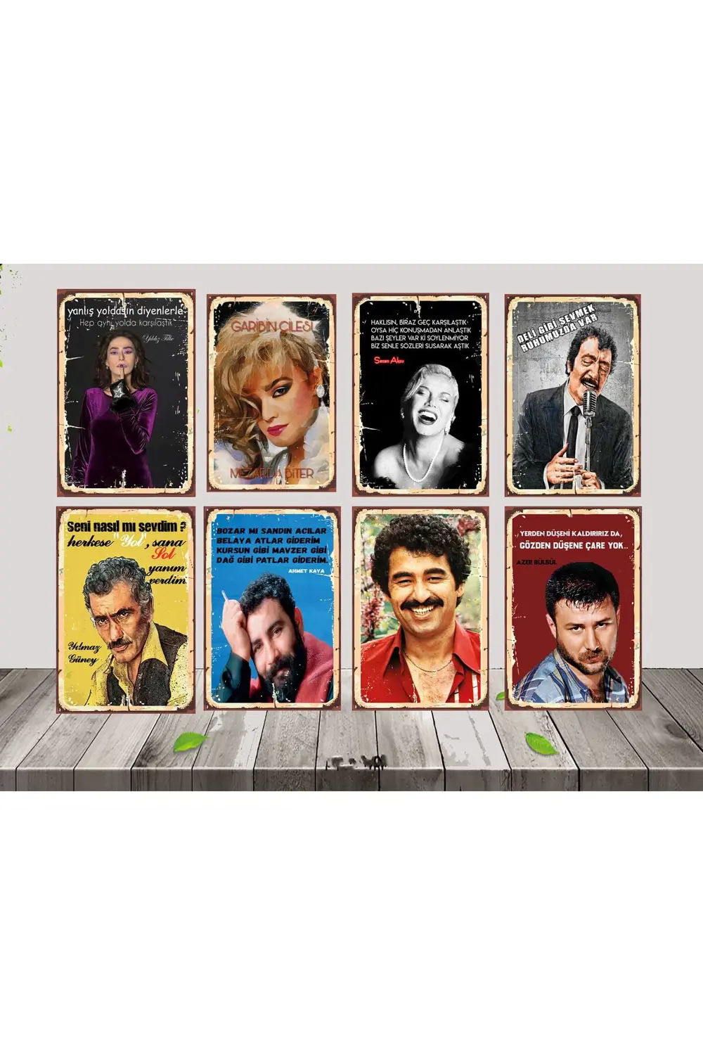 Arabesk Starları 8 Adet 20x30 CM Ahşap Poster SETİ 1 Fiyatı, Yorumları ve Özellikleri