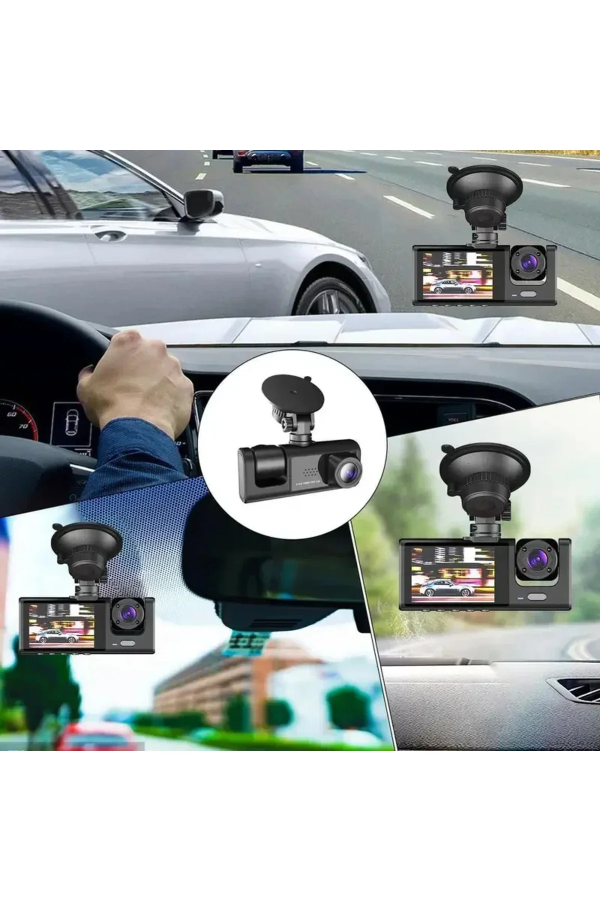 Araç Araba Kamerasi Black Box Traffic Recorder 3 Kameralı Araç Araba Kamerasi Black Box Traffic Recorder 3 Kameralı