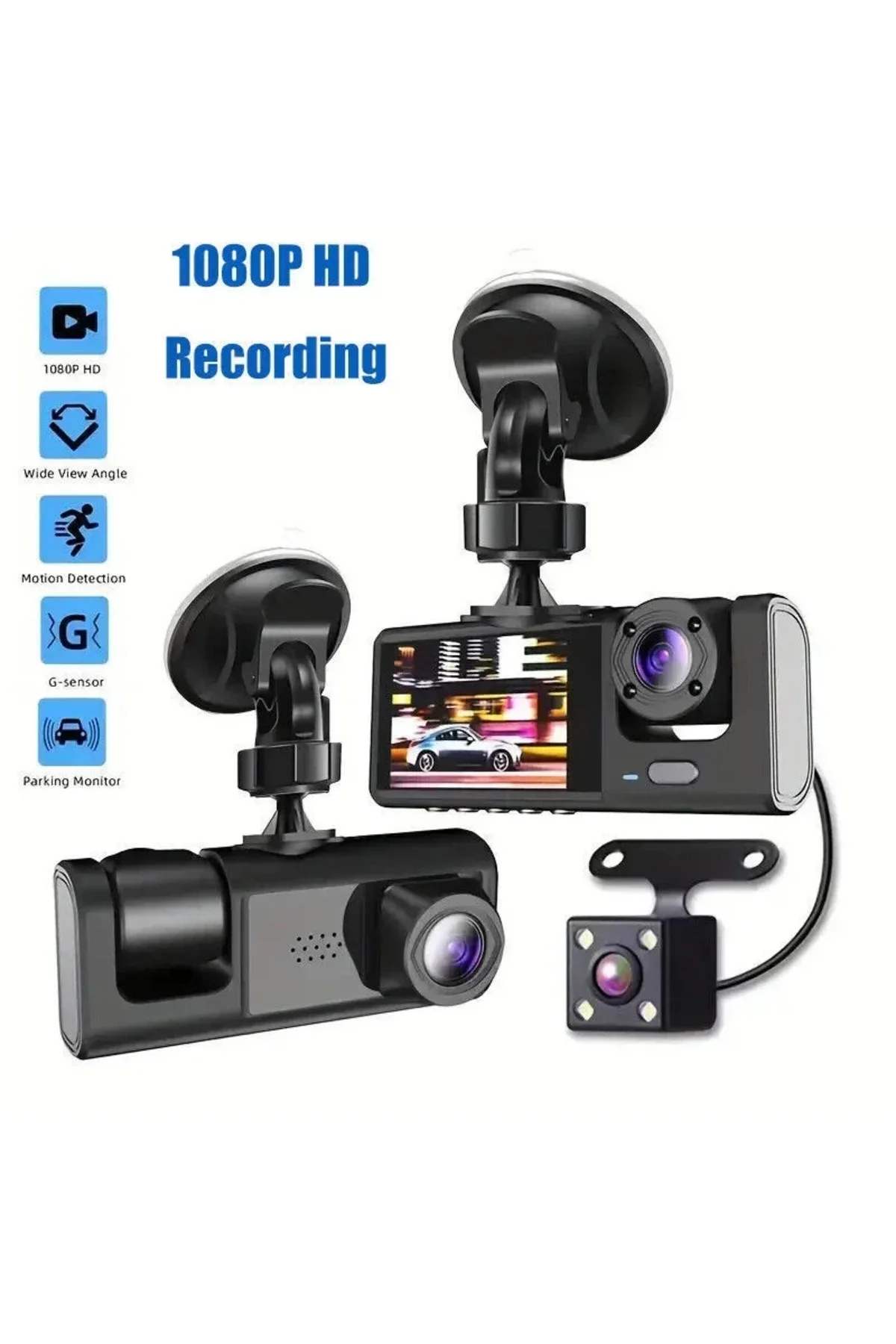 Araç Araba Kamerasi Black Box Traffic Recorder 3 Kameralı Araç Araba Kamerasi Black Box Traffic Recorder 3 Kameralı
