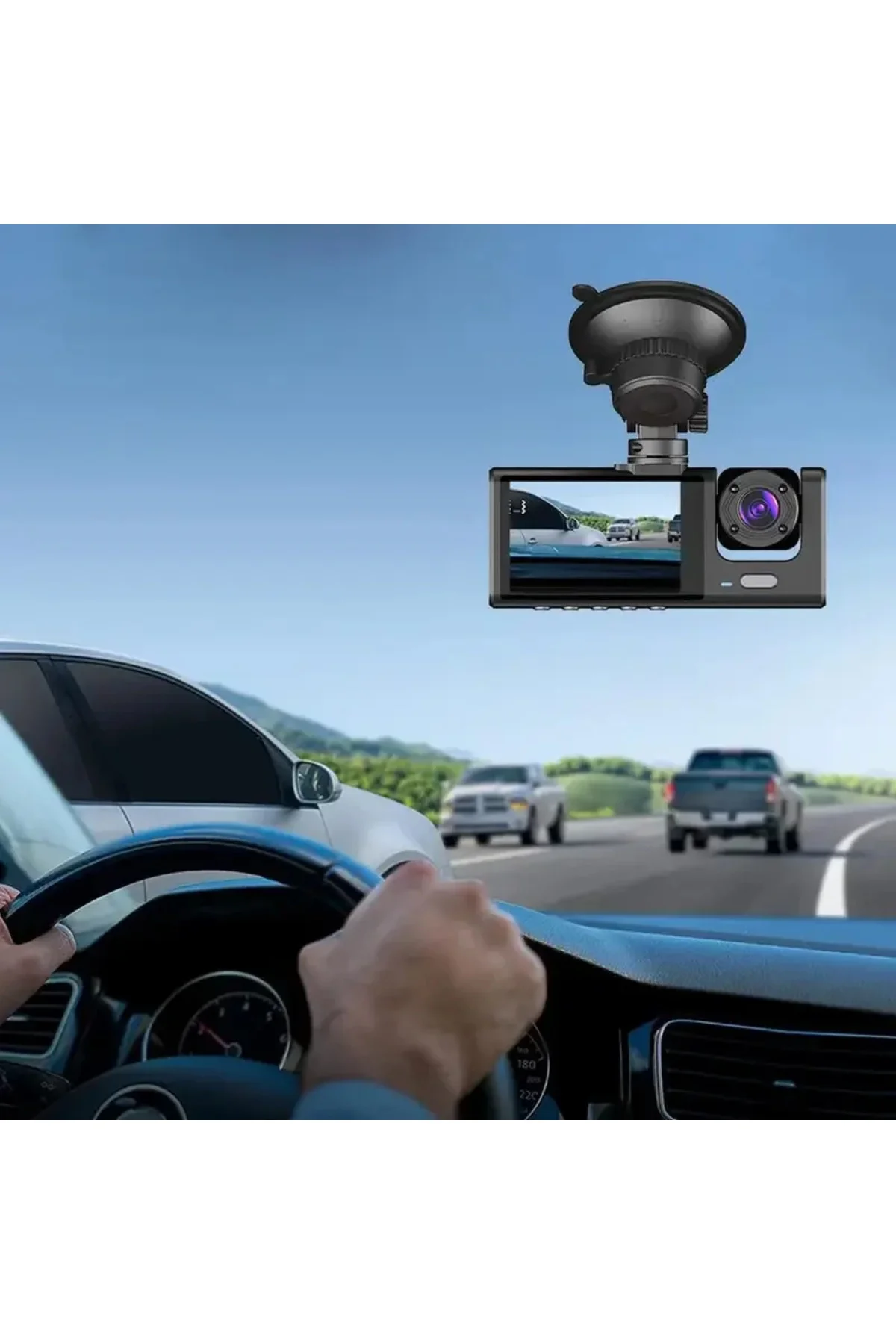 Araç Araba Kamerasi Black Box Traffic Recorder 3 Kameralı - Görsel 3