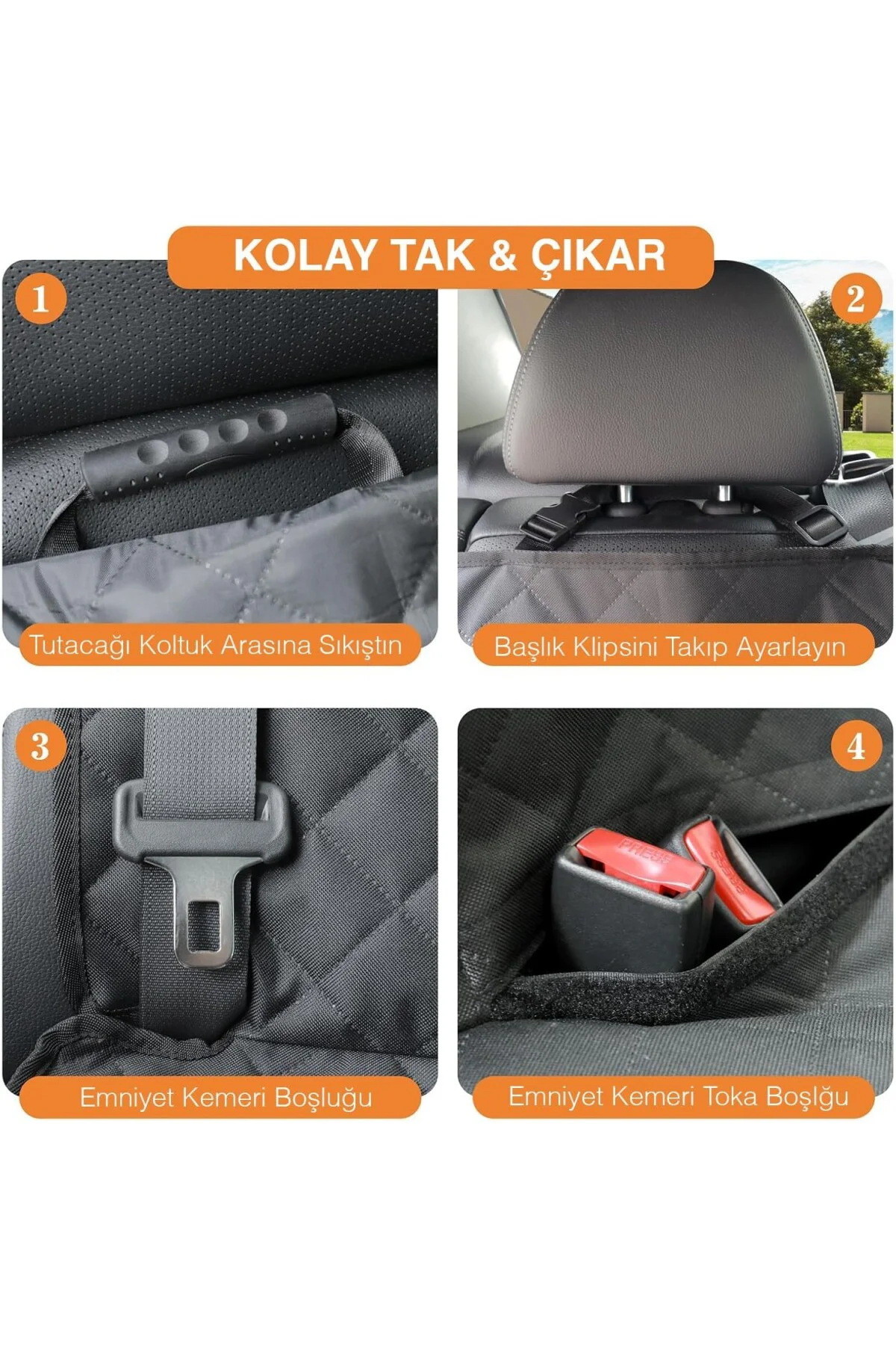 Araç Arka Koltuk Kılıfı - Evcil Hayvan Oto Köpek Koltuk Koruma Ör