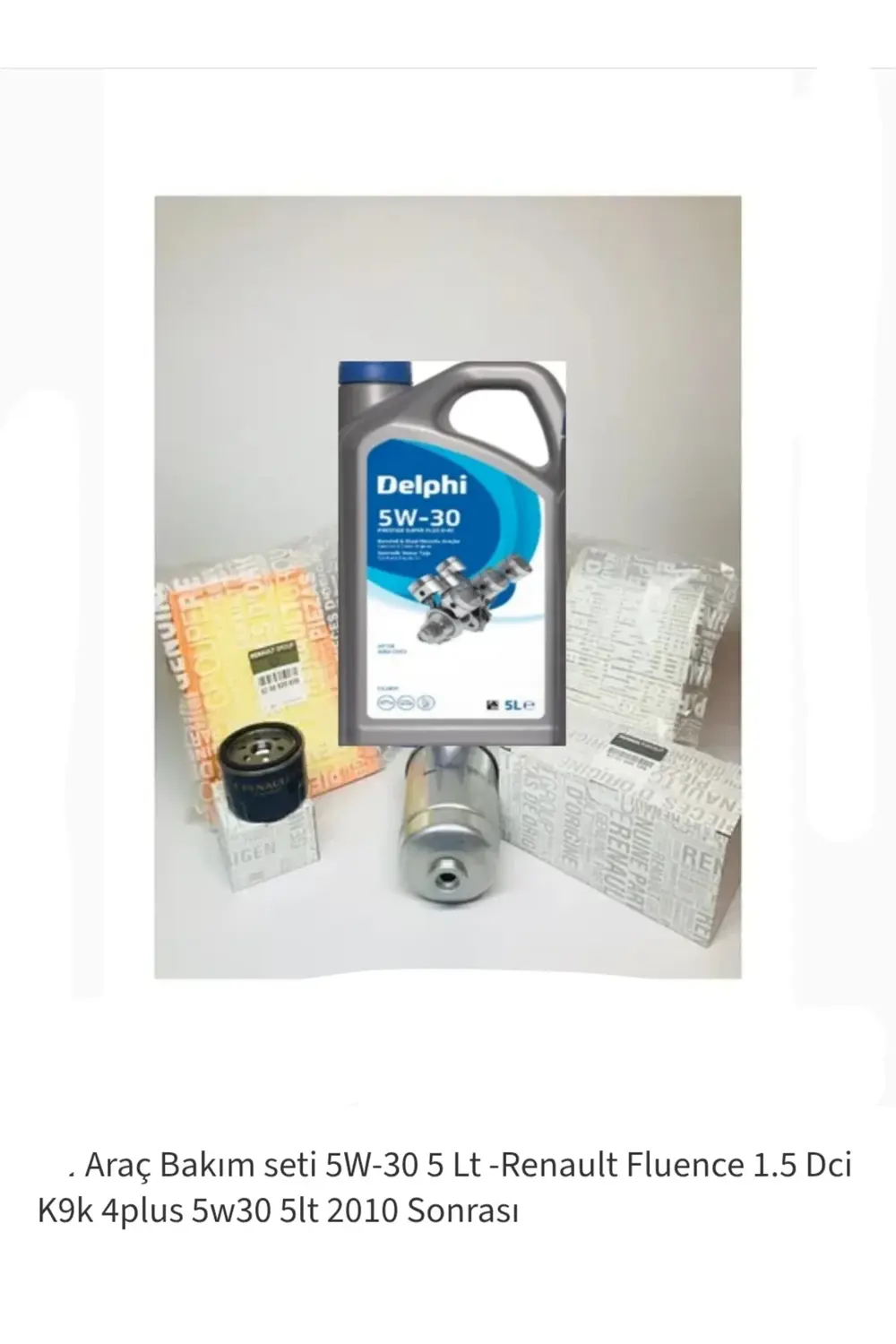 Araç Bakım seti 5W-30 5 Lt -Renault Fluence 1.5 Dci K9k 4plus 5w3