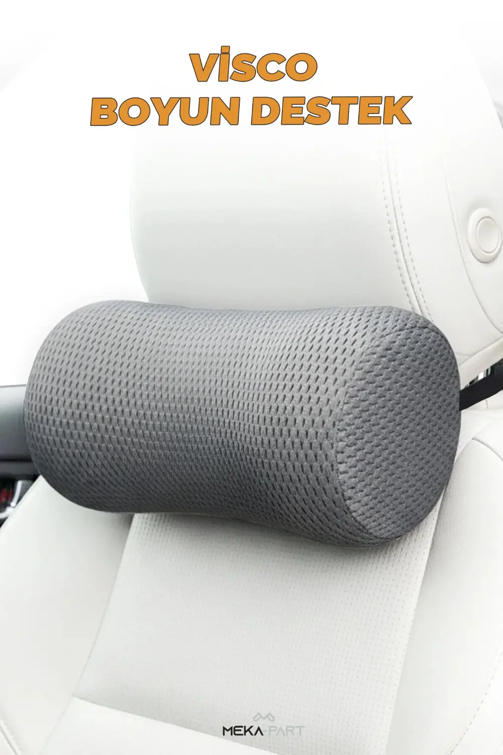 Araç Boyun Destek Yastığı Visco Yumuşak 2 Parça GRİ 25x14x11