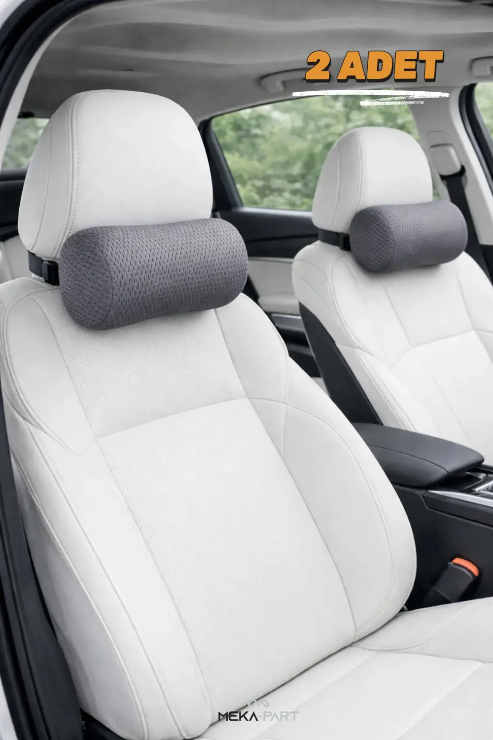 Araç Boyun Destek Yastığı Visco Yumuşak 2 Parça GRİ 25x14x11