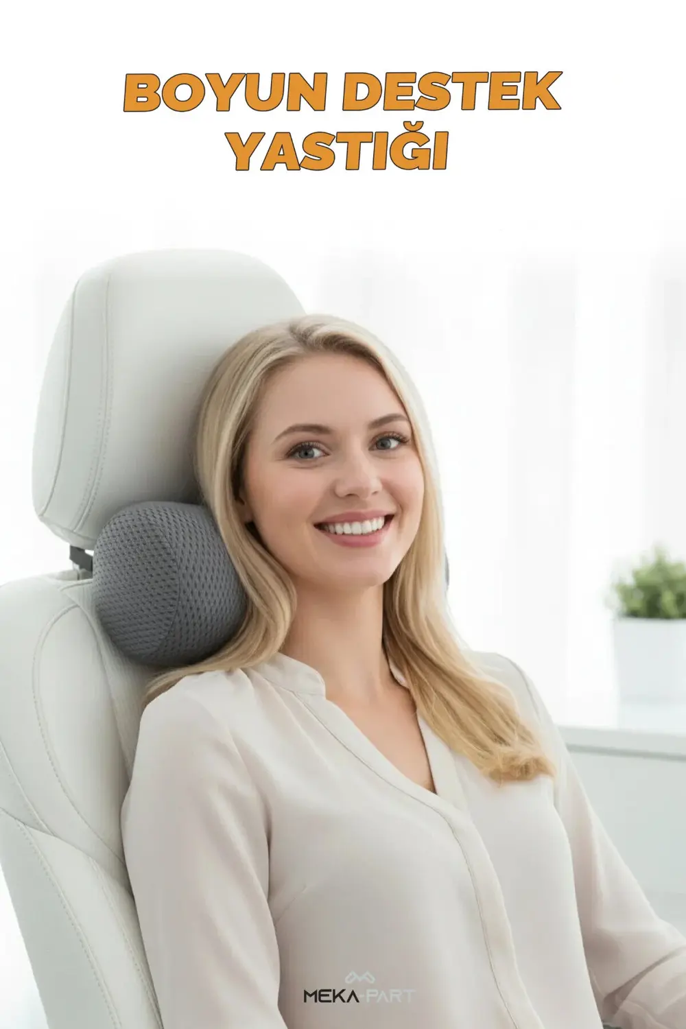 Araç Boyun Destek Yastığı Visco Yumuşak 2 Parça GRİ 25x14x11