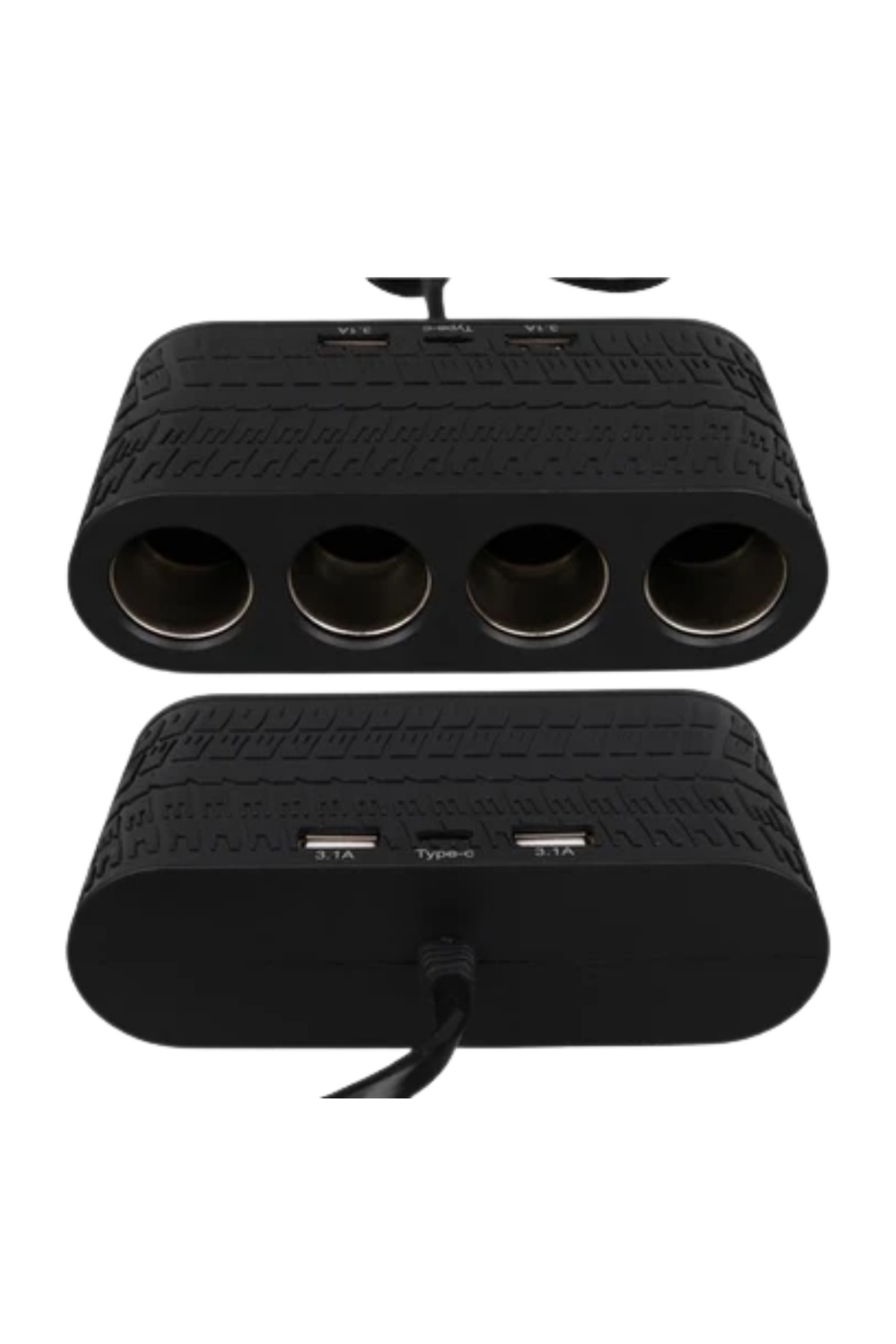 Araç Çakmak Çoklayıcı 4 Çıkışlı 2 USB ve Type C Girişli Çok Fonks